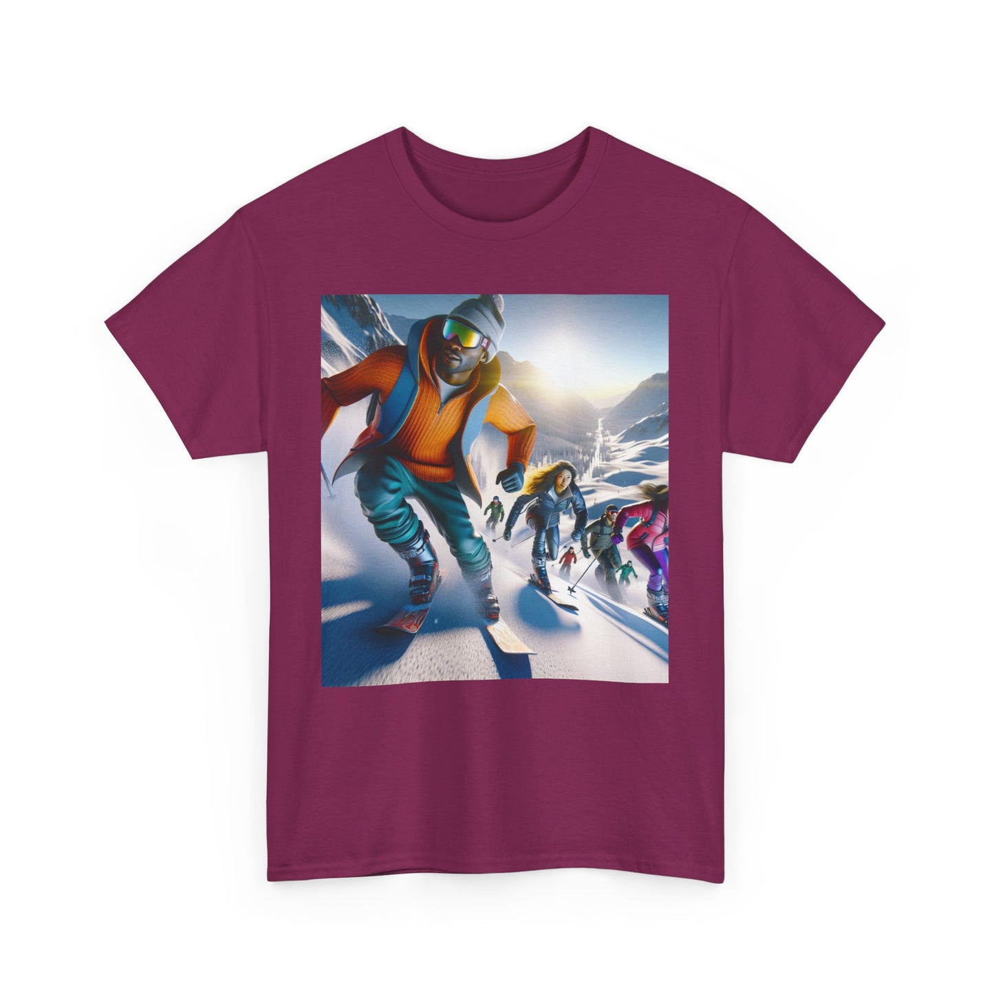Skiing Women's Heavy Cotton Tee