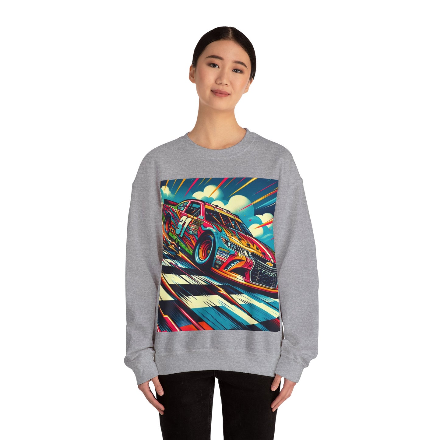 Race Car Crewneck Sweatshirt | Racing Apparel, Unisex Sweatshirt, Nascar Gift, Motorsports Clothing, Car Enthusiasts Sweatshirt