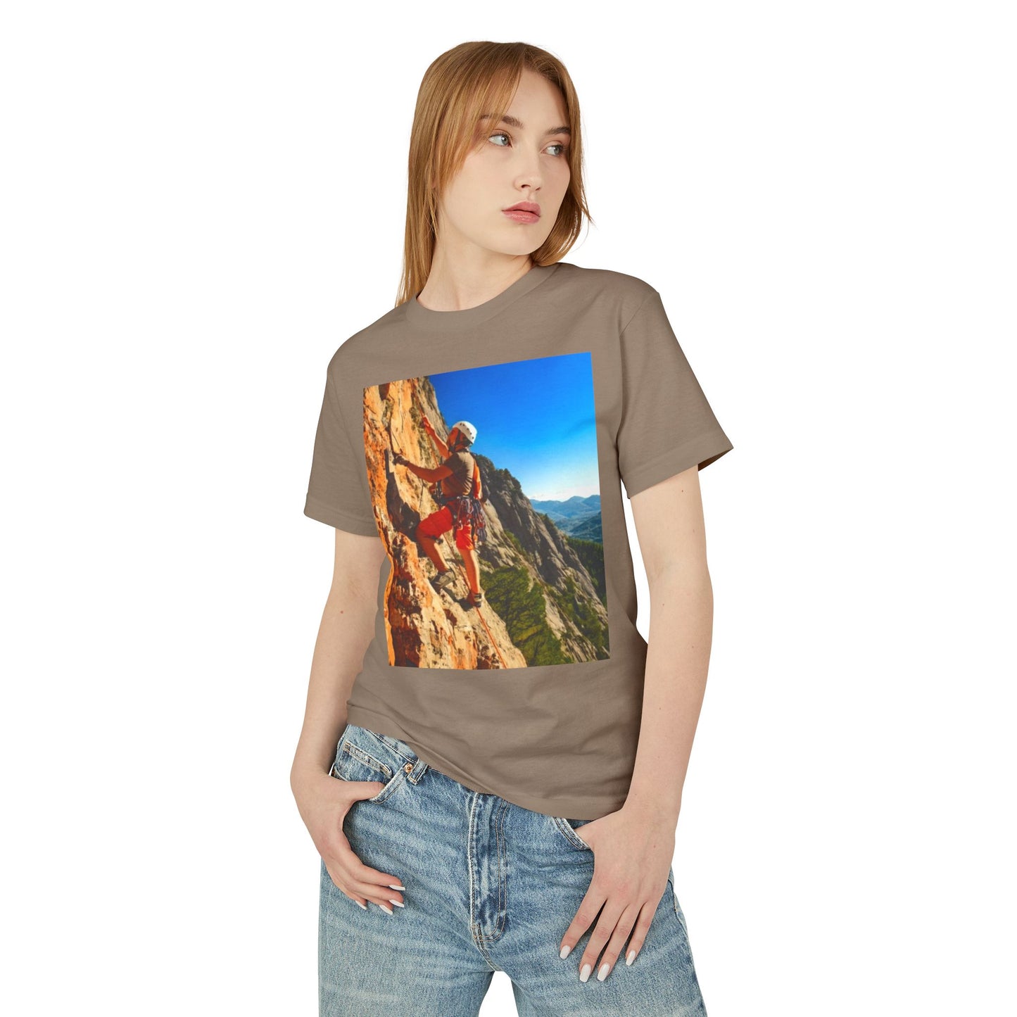 Rock Climbing Heavyweight Tee - Unisex Garment-Dyed Shirt