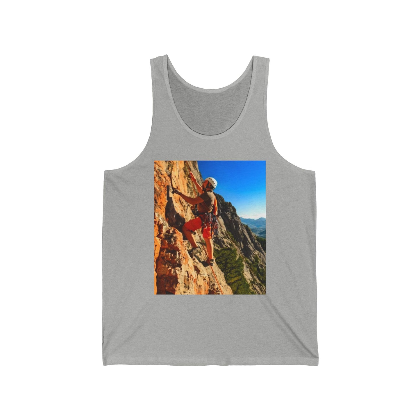 Rock Climbing Unisex Jersey Tank Top - Perfect for Festivals & Casual Wear