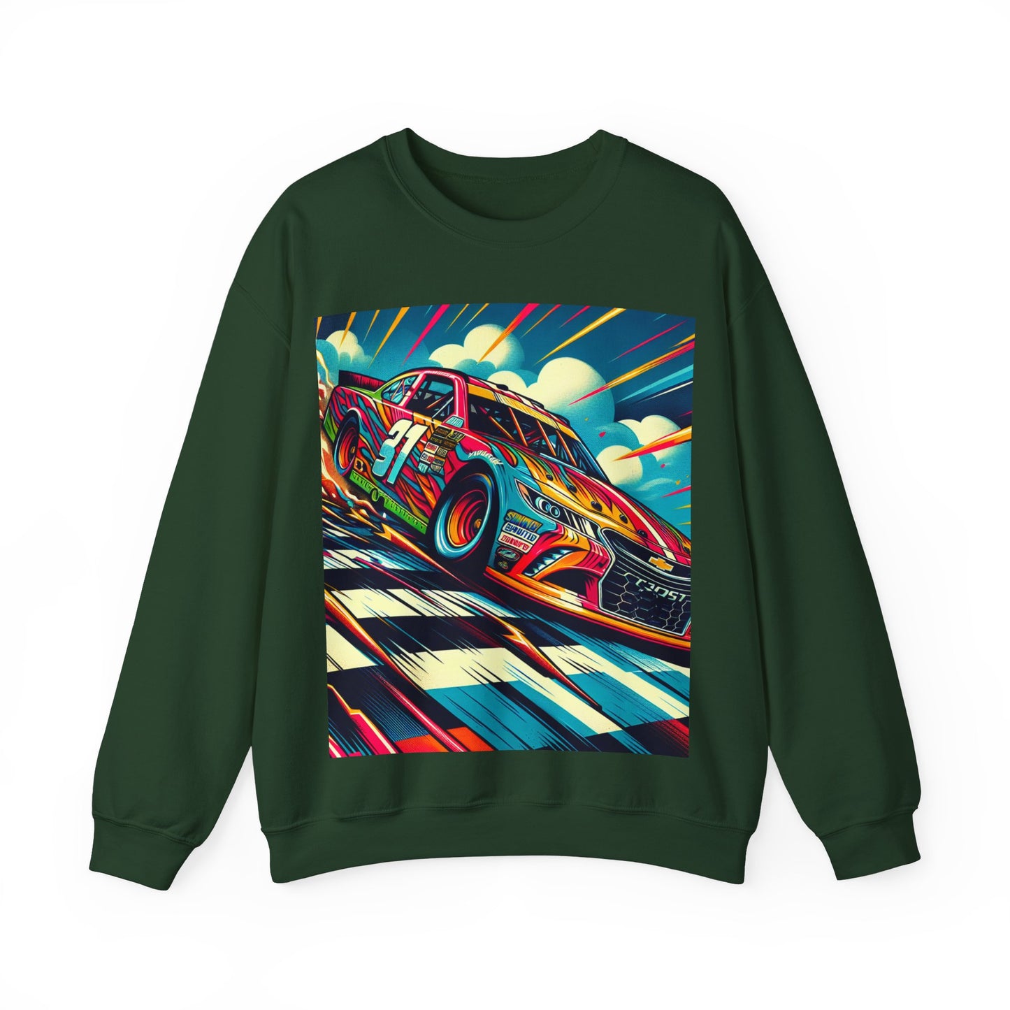 Race Car Crewneck Sweatshirt | Racing Apparel, Unisex Sweatshirt, Nascar Gift, Motorsports Clothing, Car Enthusiasts Sweatshirt