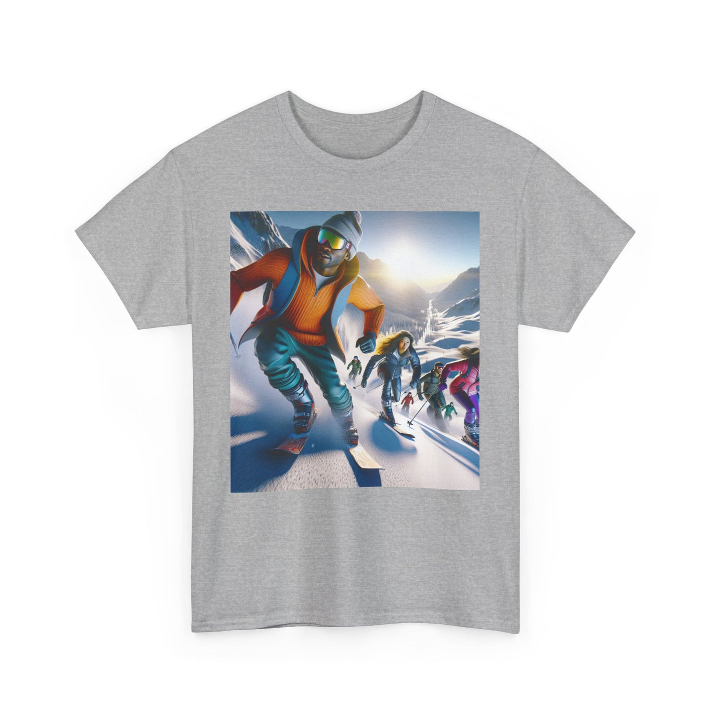 Skiing Women's Heavy Cotton Tee