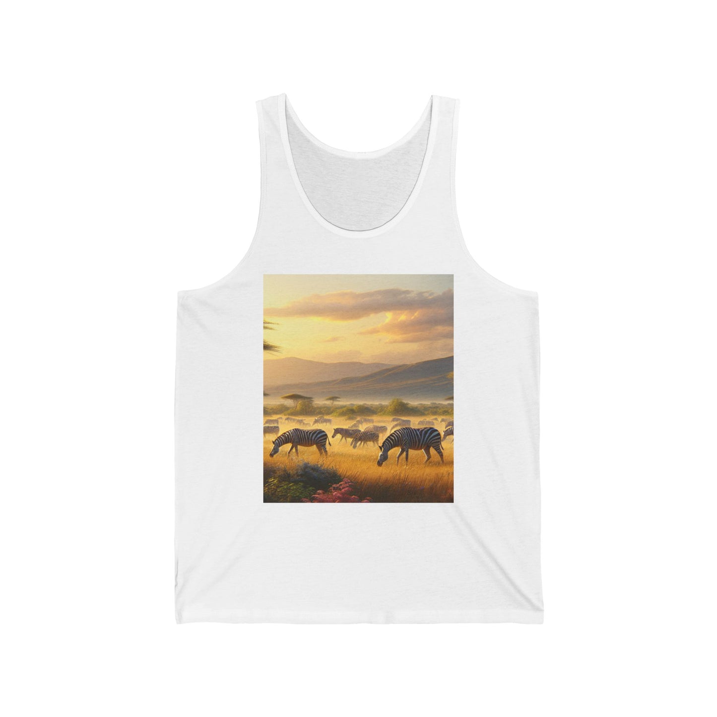 Zebras Unisex Jersey Tank Top - Perfect for Festivals & Casual Wear