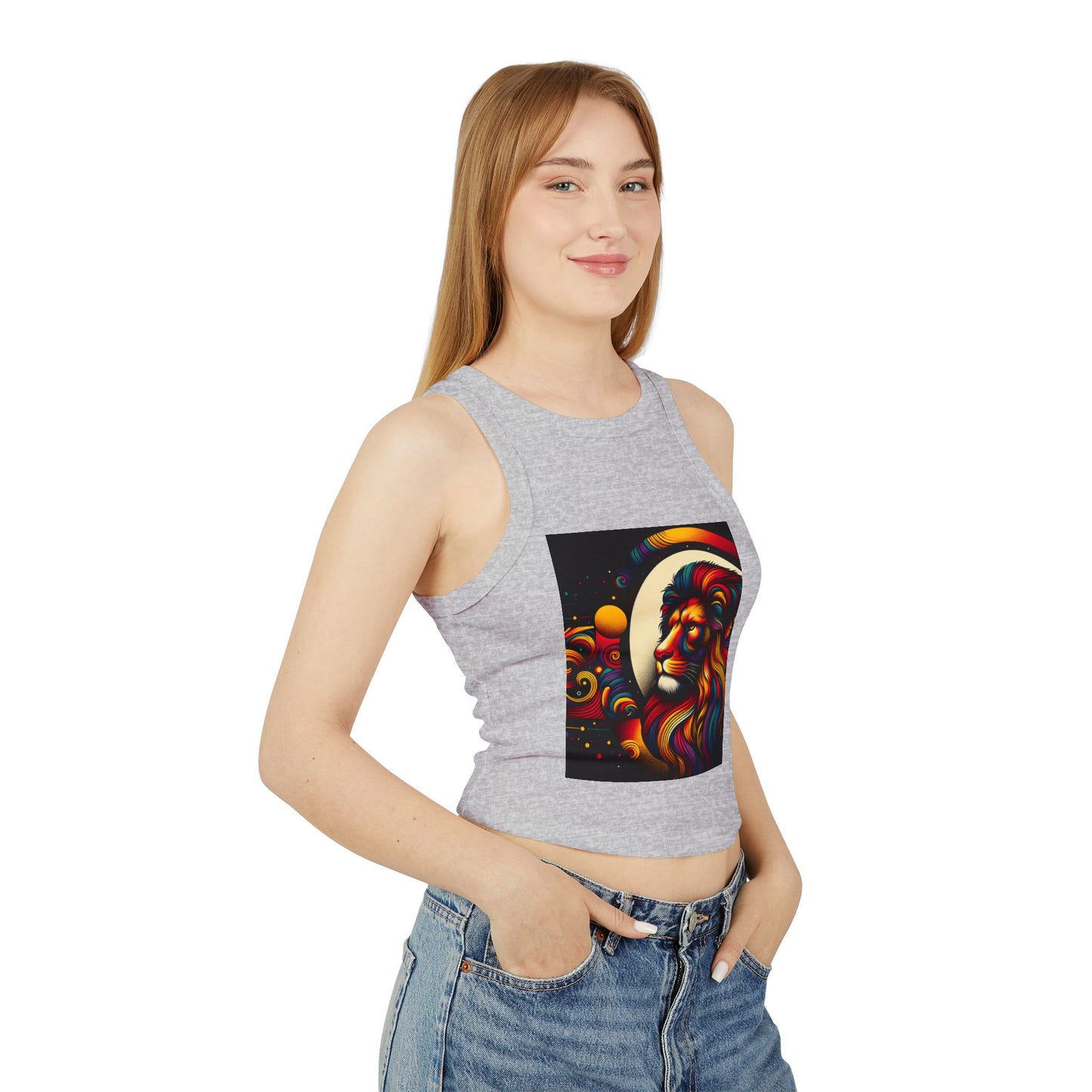 Leo Women's Micro Rib Racer Tank Top