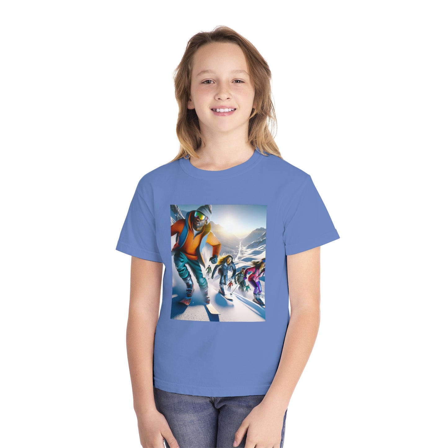Skiing Youth Midweight Tee