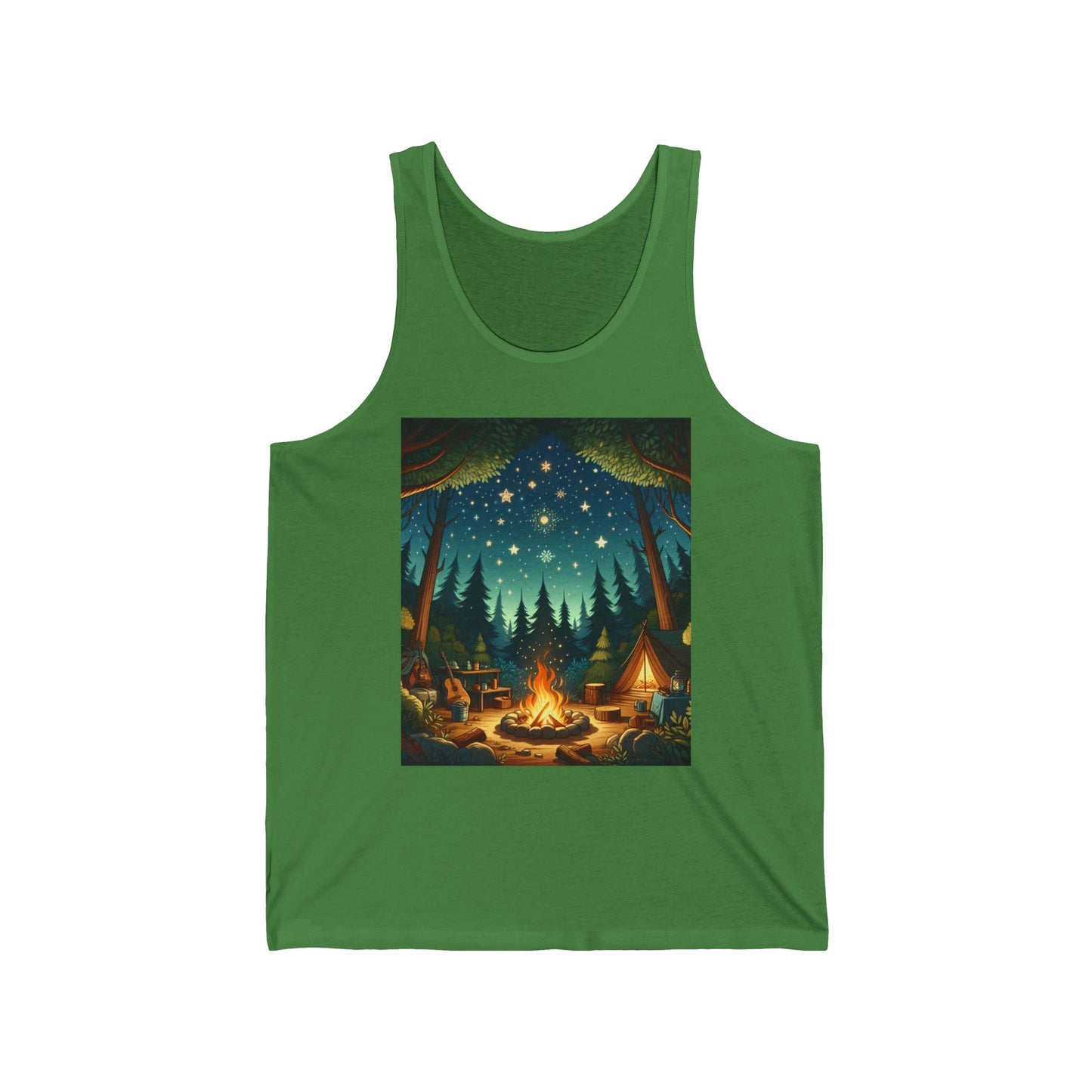 Camping Unisex Jersey Tank Top - Perfect for Festivals & Casual Wear