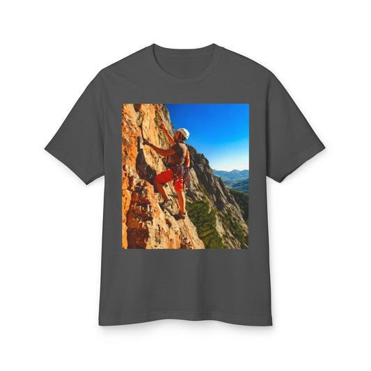 Rock Climbing Heavyweight Tee - Unisex Garment-Dyed Shirt