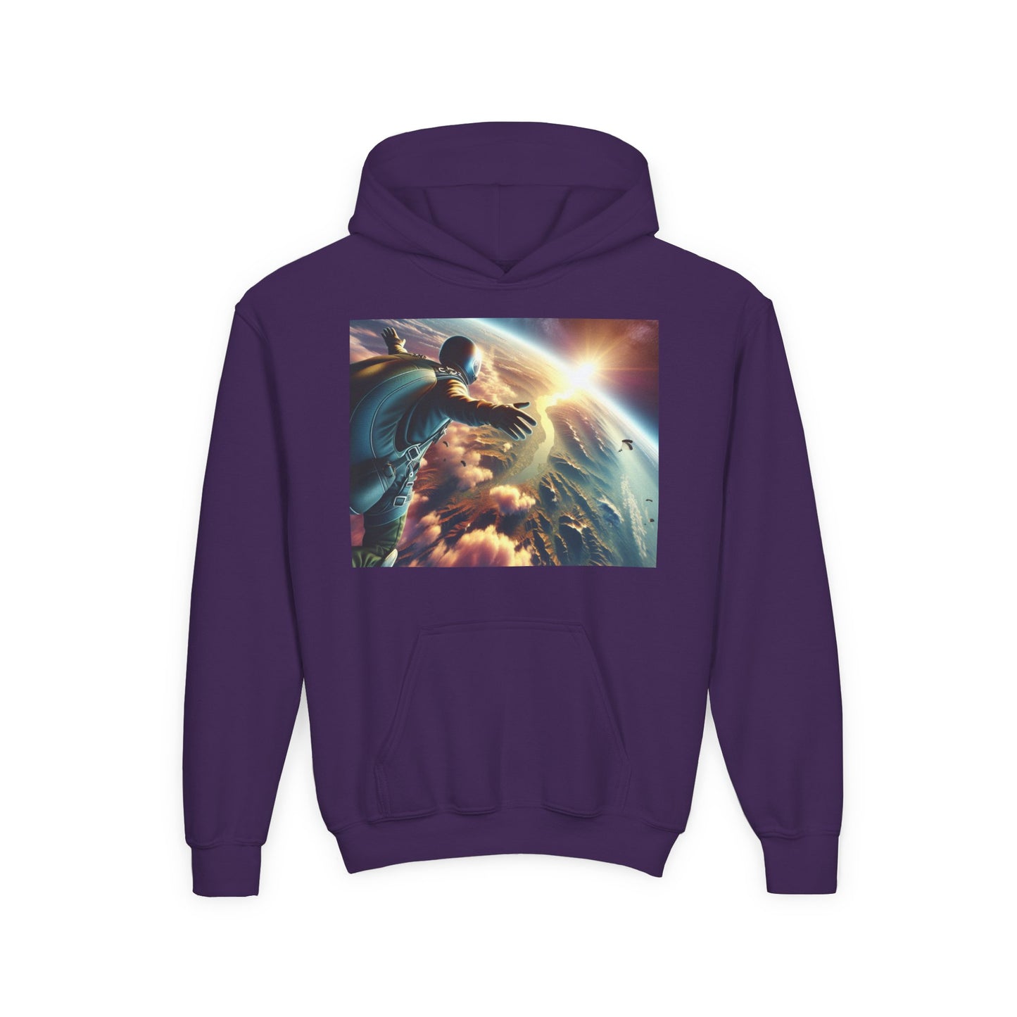 Skydiving Youth Hoodie - Heavy Blend Sweatshirt