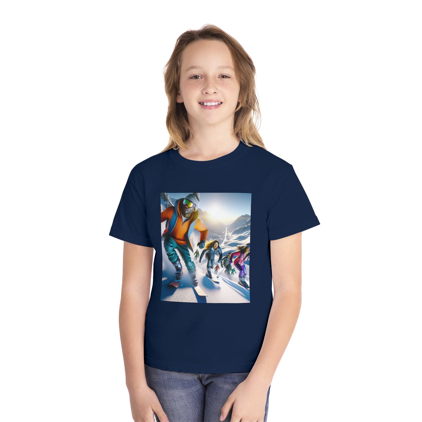 Skiing Youth Midweight Tee
