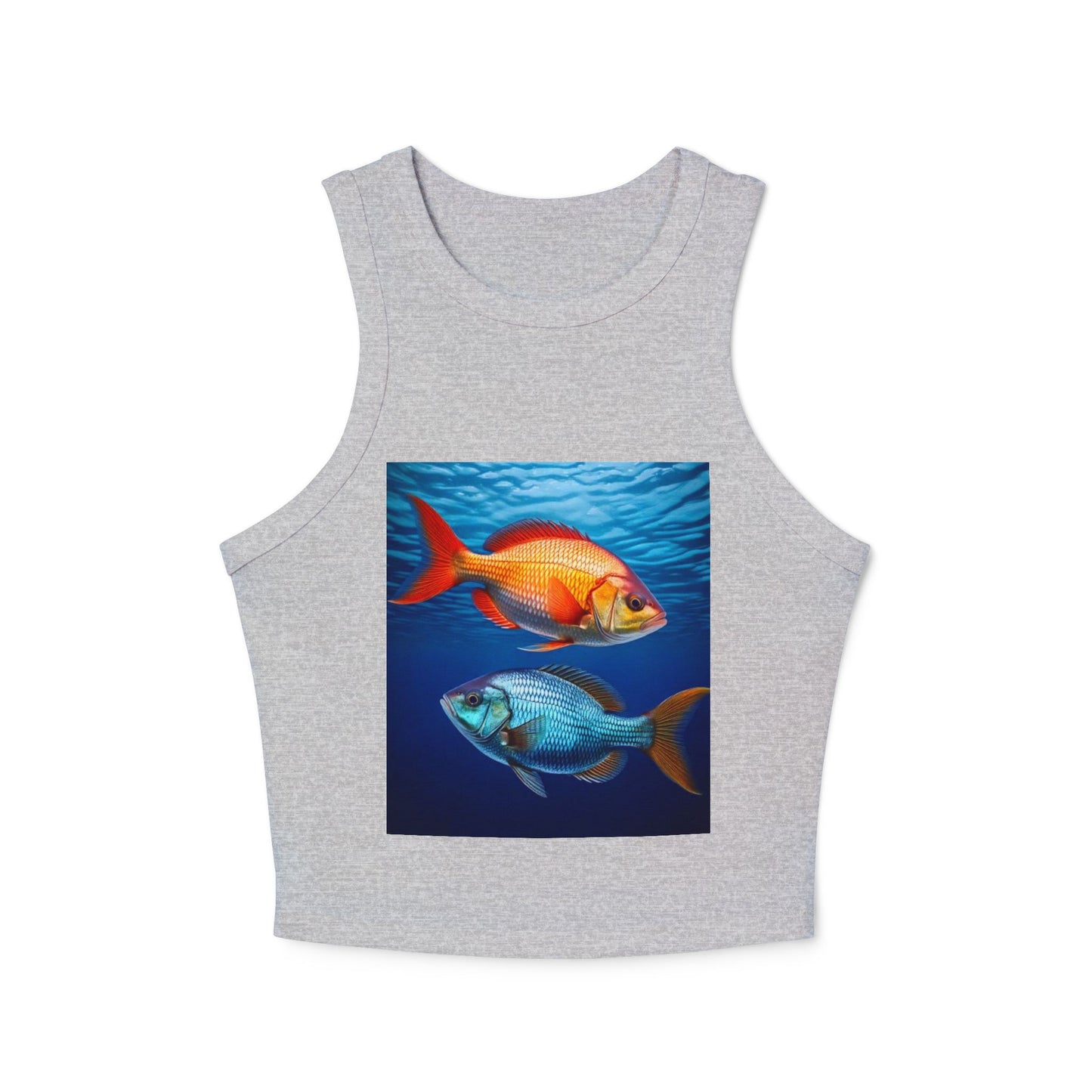 Pisces Women's Micro Rib Racer Tank Top - Summer Beach Style