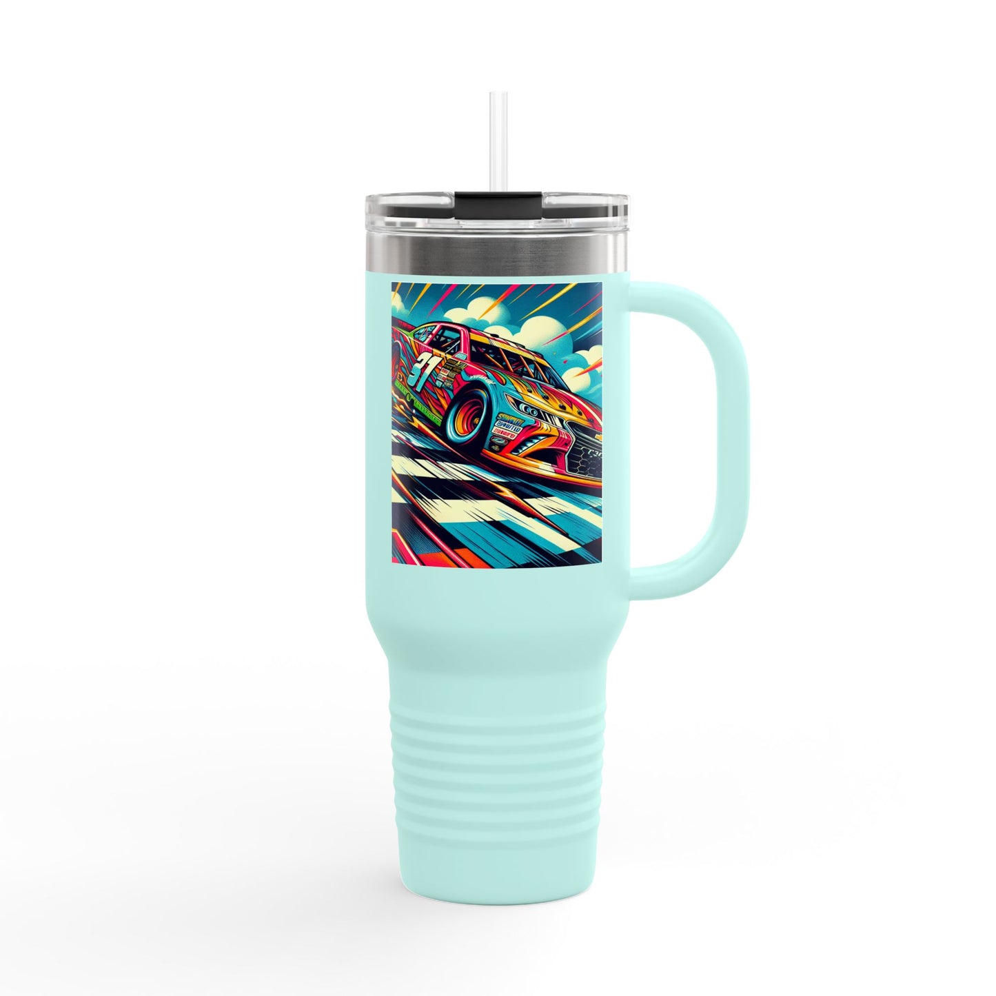 Vintage F1 Insulated Travel Mug, 40oz, Perfect for Fans, Sports Events, Coffee, Tea, Water