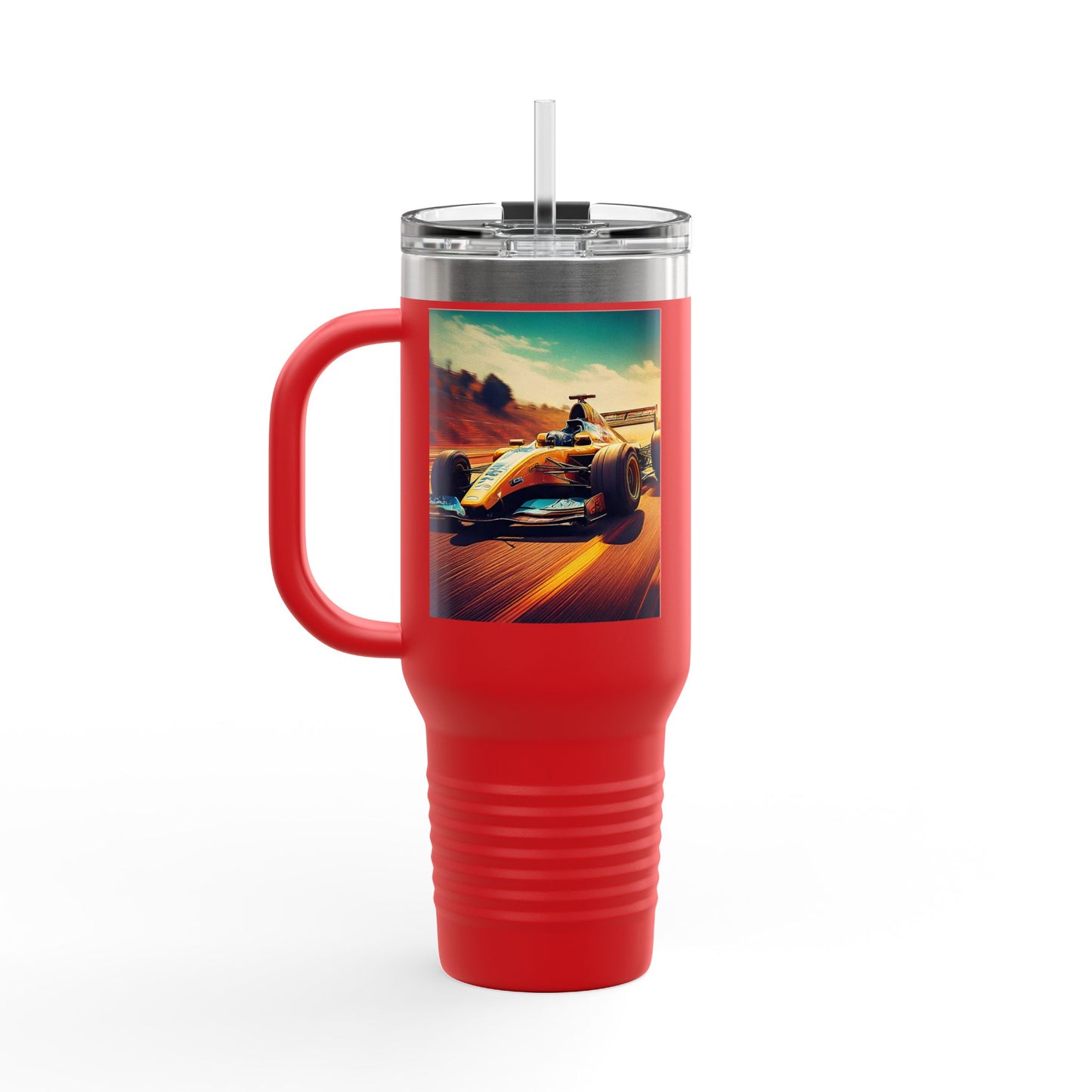 Vintage F1 Insulated Travel Mug, 40oz, Perfect for Fans, Sports Events, Coffee, Tea, Water