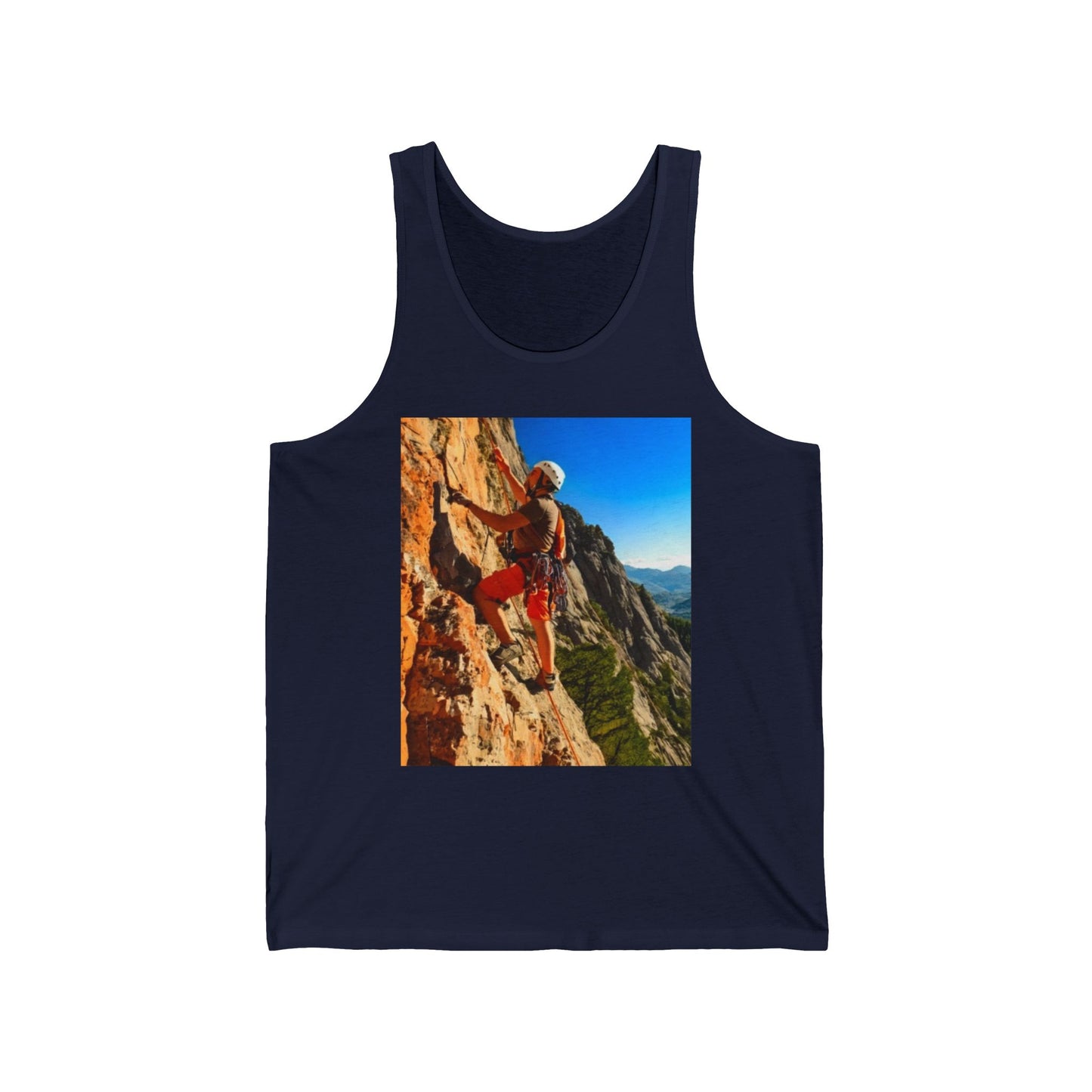Rock Climbing Unisex Jersey Tank Top - Perfect for Festivals & Casual Wear