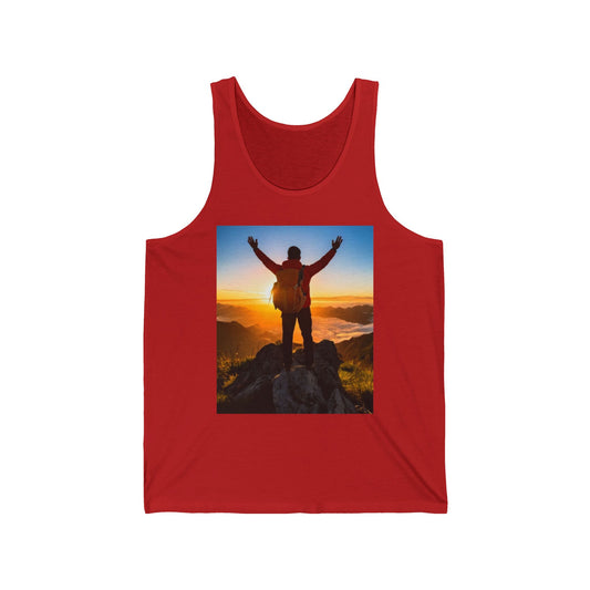 Hiking Unisex Jersey Tank Top - Perfect for Festivals & Casual Wear