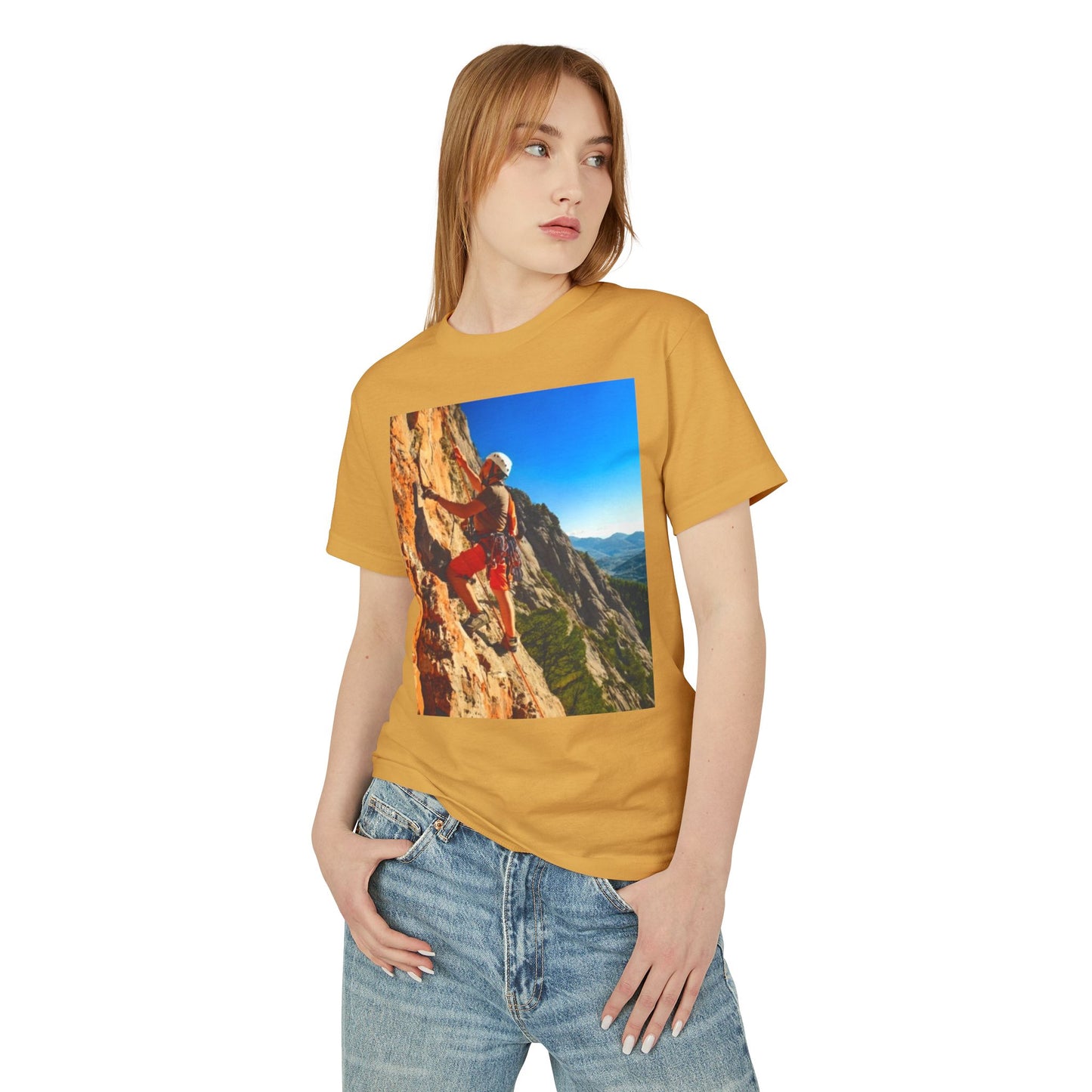 Rock Climbing Heavyweight Tee - Unisex Garment-Dyed Shirt