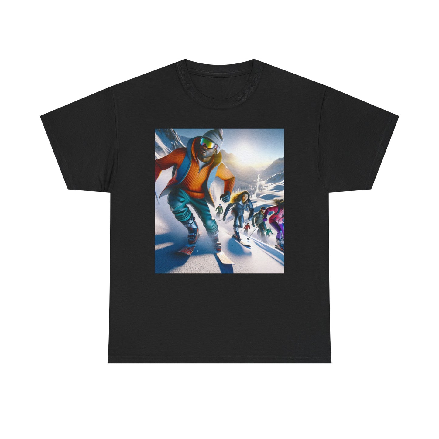Skiing Women's Heavy Cotton Tee