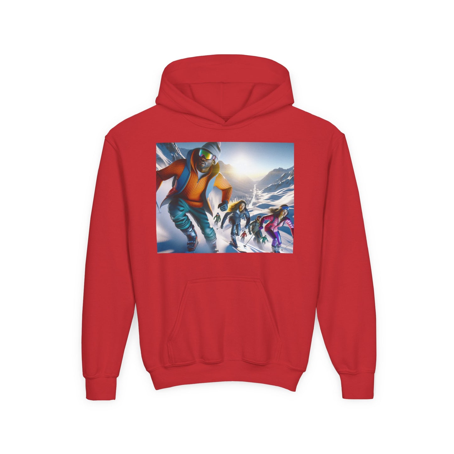 Skiing Youth Hoodie - Heavy Blend Sweatshirt