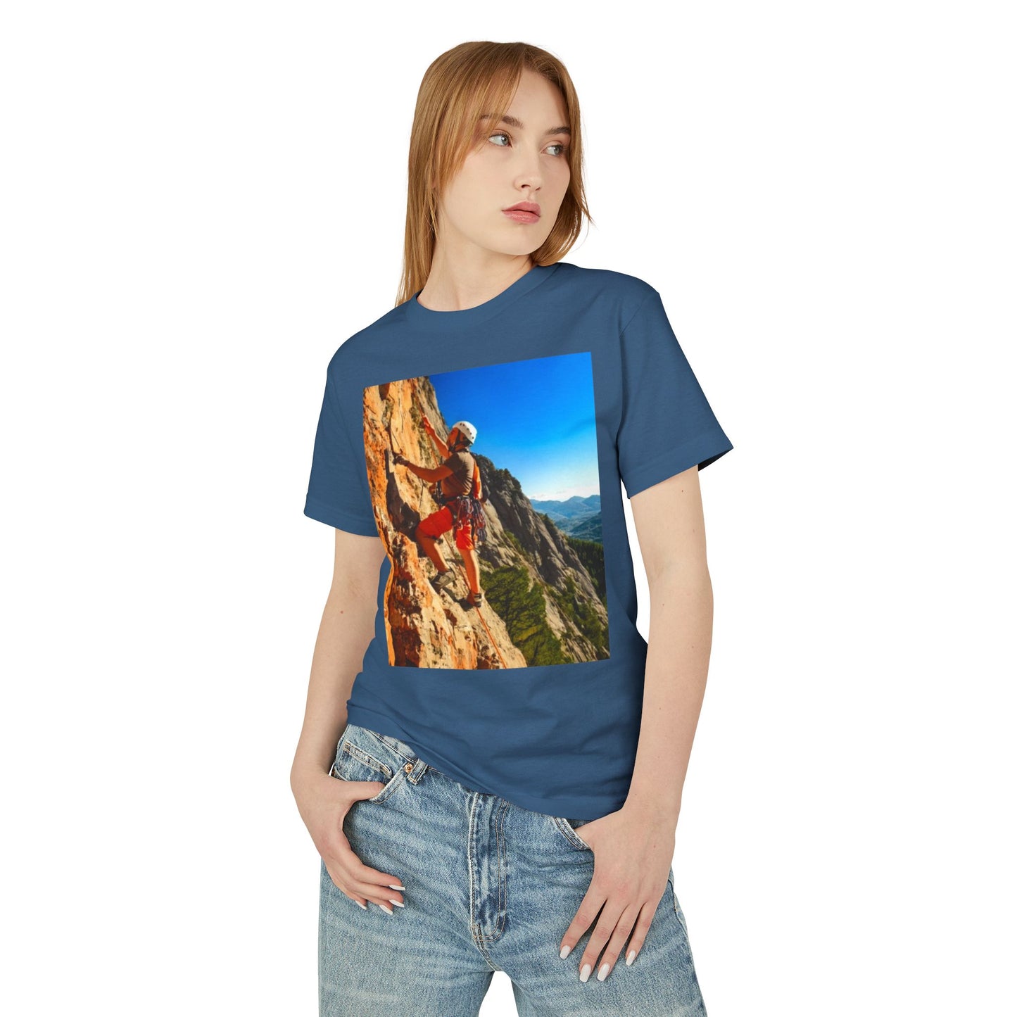Rock Climbing Heavyweight Tee - Unisex Garment-Dyed Shirt