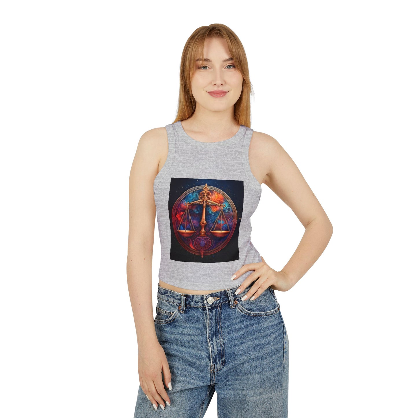 Libra Women's Micro Rib Racer Tank Top