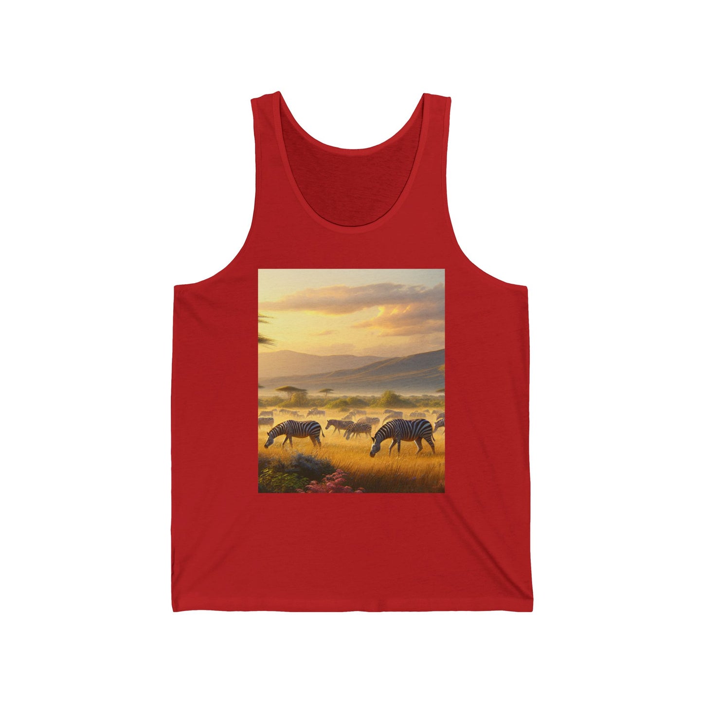 Zebras Unisex Jersey Tank Top - Perfect for Festivals & Casual Wear