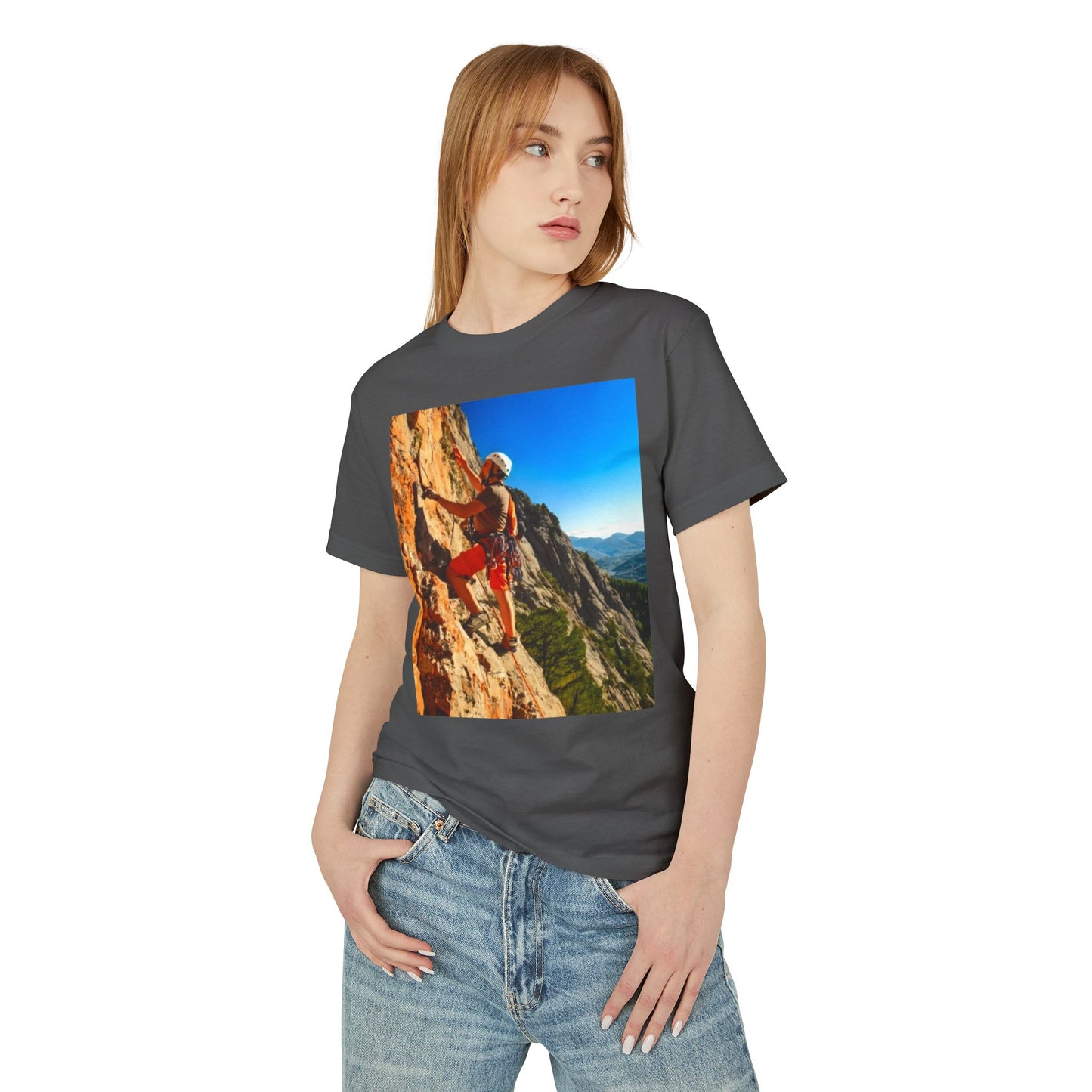 Rock Climbing Heavyweight Tee - Unisex Garment-Dyed Shirt