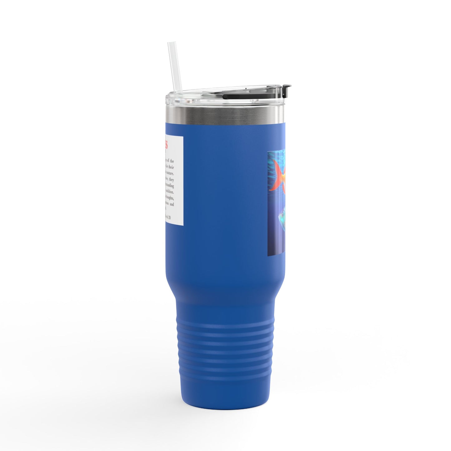 Pisces Insulated Travel Mug, 40oz, Perfect for Zodiac Fans, Coffee, Tea, Water