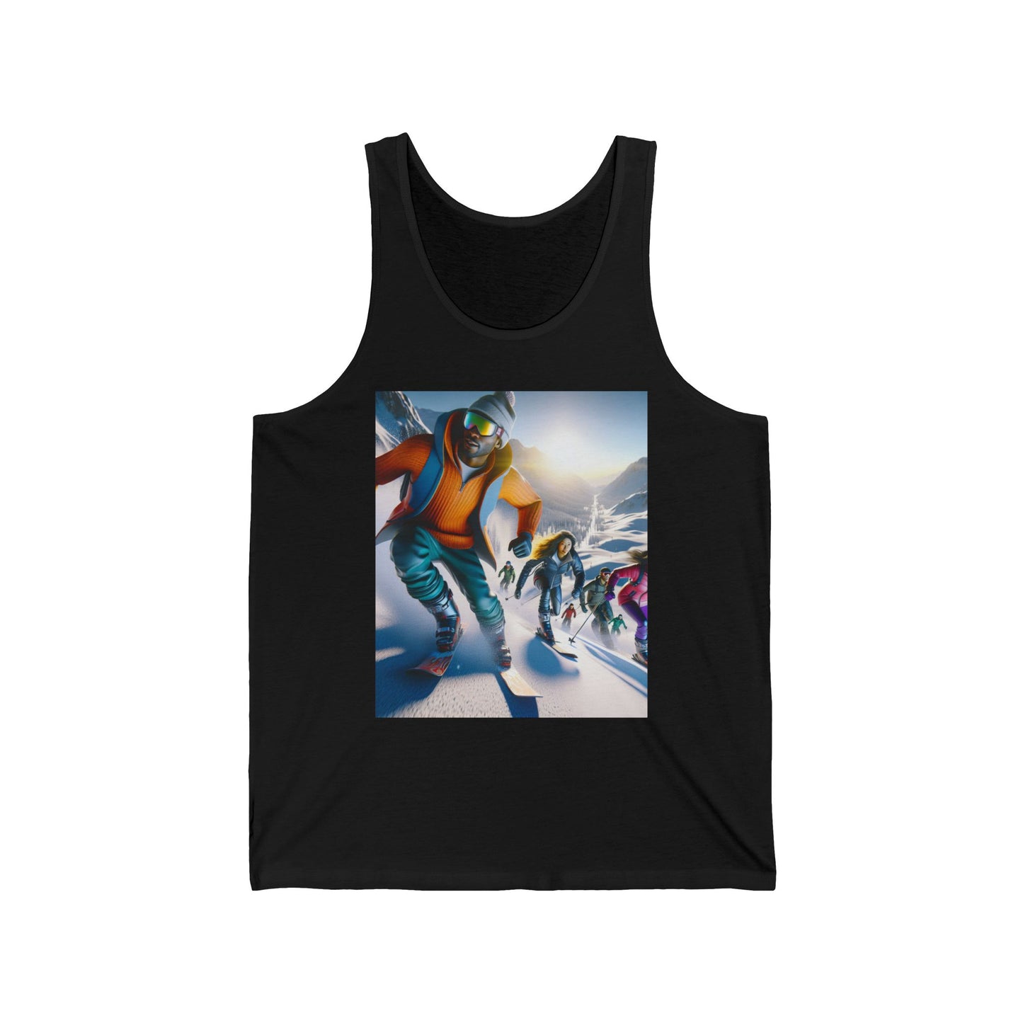 Skiing Unisex Jersey Tank Top - Perfect for Festivals & Casual Wear