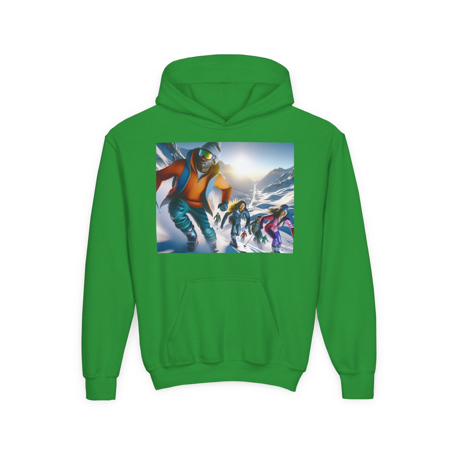 Skiing Youth Hoodie - Heavy Blend Sweatshirt