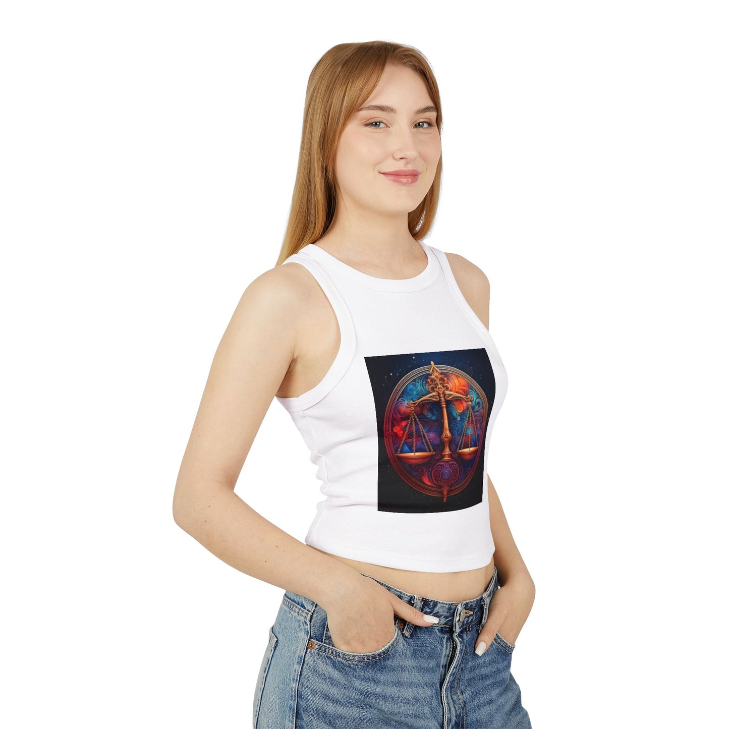 Libra Women's Micro Rib Racer Tank Top