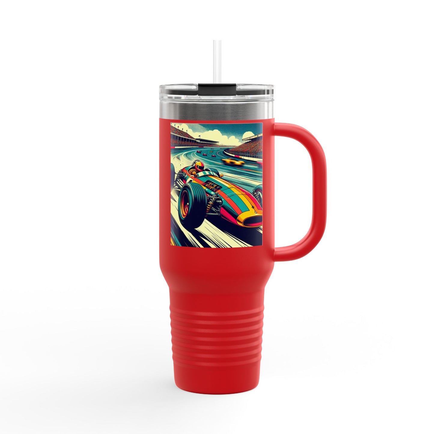 Vintage F1 Insulated Travel Mug, 40oz, Perfect for Fans, Sports Events, Coffee, Tea, Water