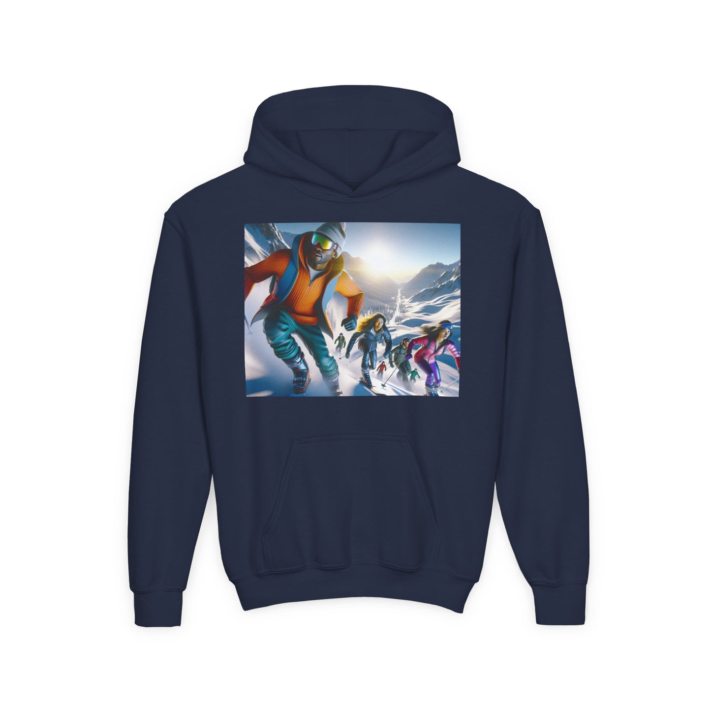 Skiing Youth Hoodie - Heavy Blend Sweatshirt