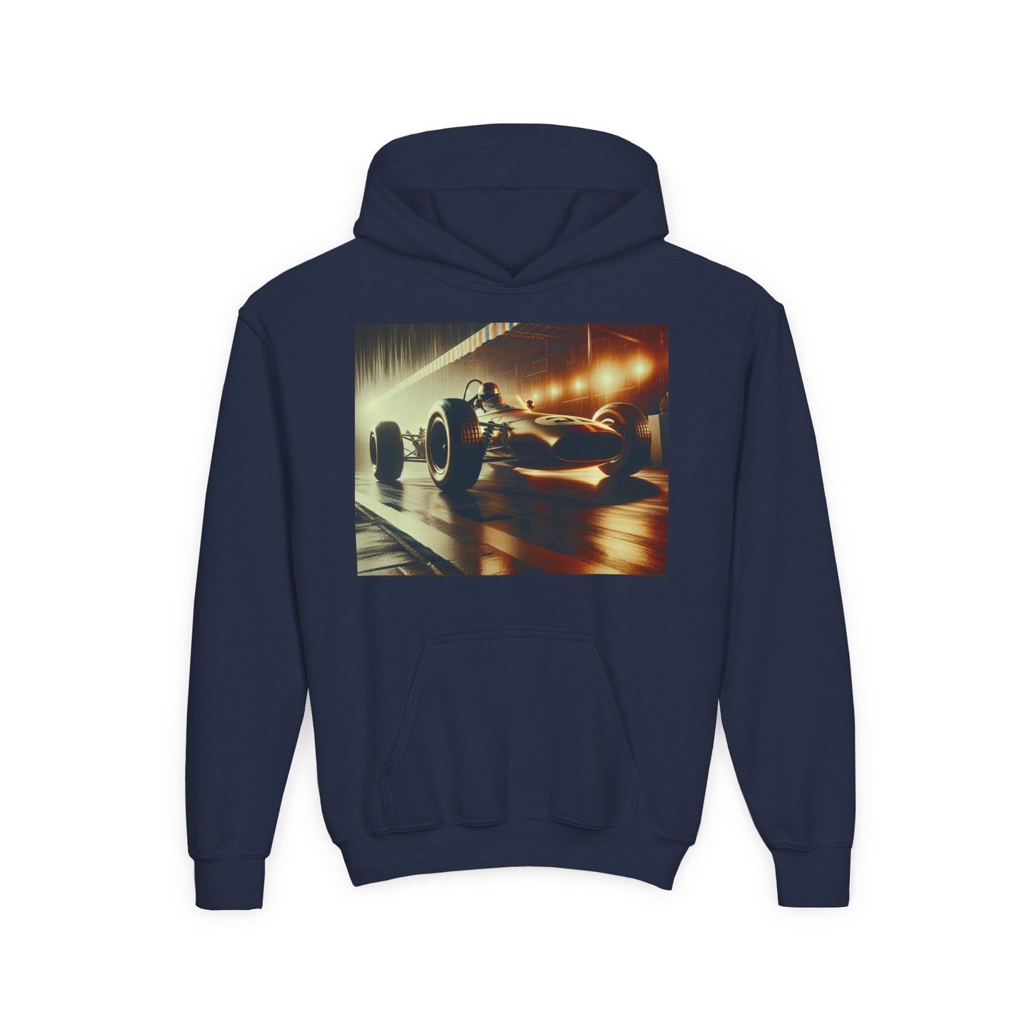 Vintage F1 Youth Hoodie - Heavy Blend Sweatshirt