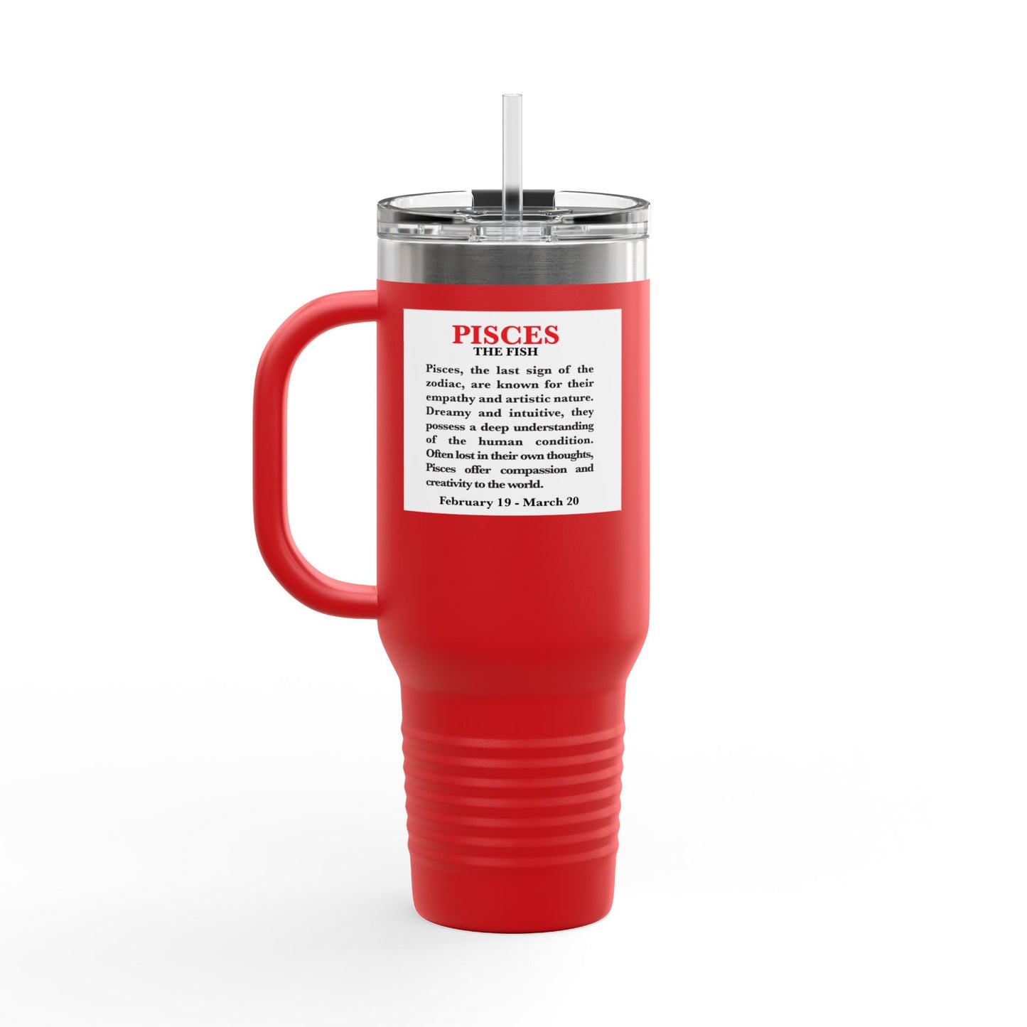 Pisces Insulated Travel Mug, 40oz, Perfect for Zodiac Fans, Coffee, Tea, Water
