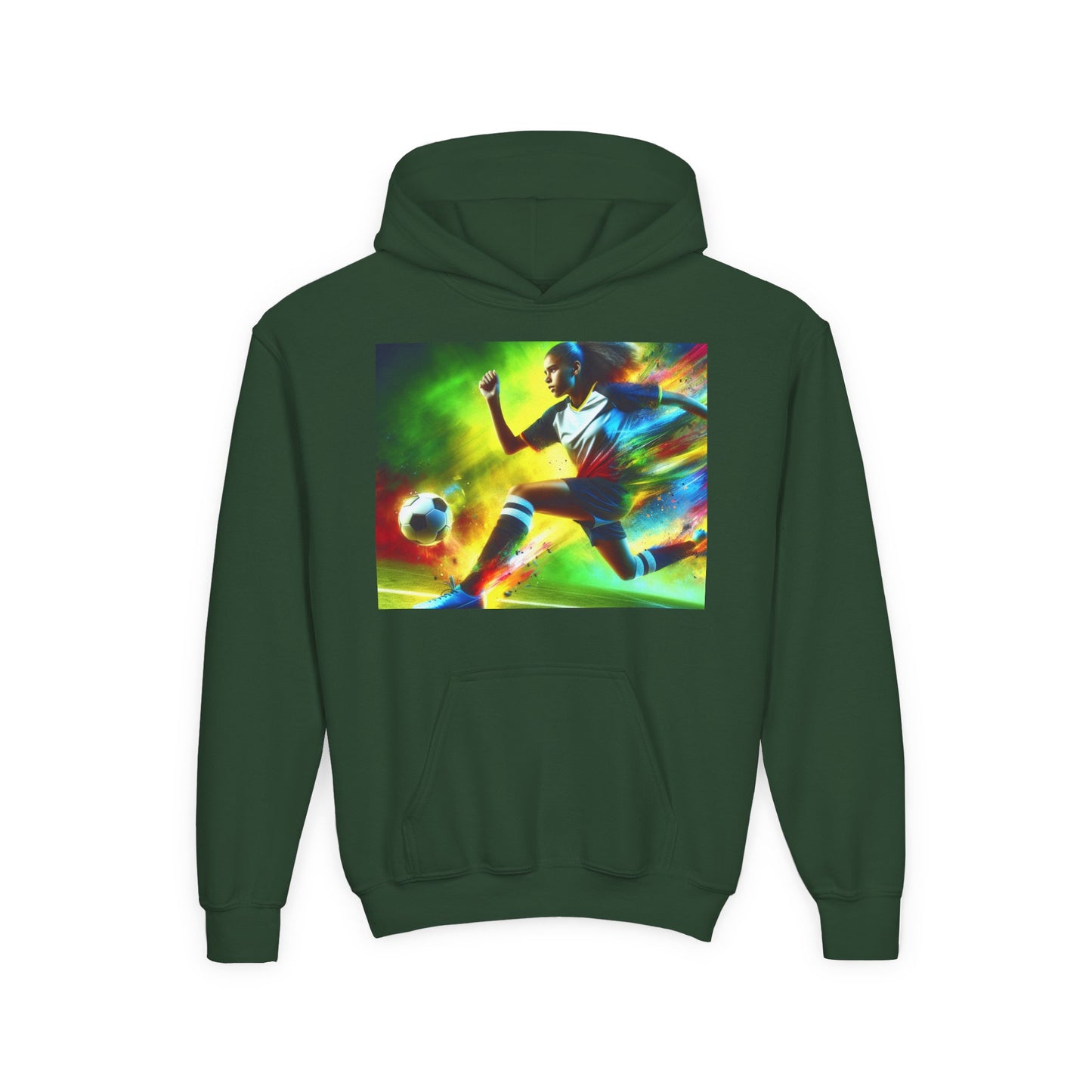 Soccer Youth Hoodie - Sporty Heavy Blend Sweatshirt for Young Athletes