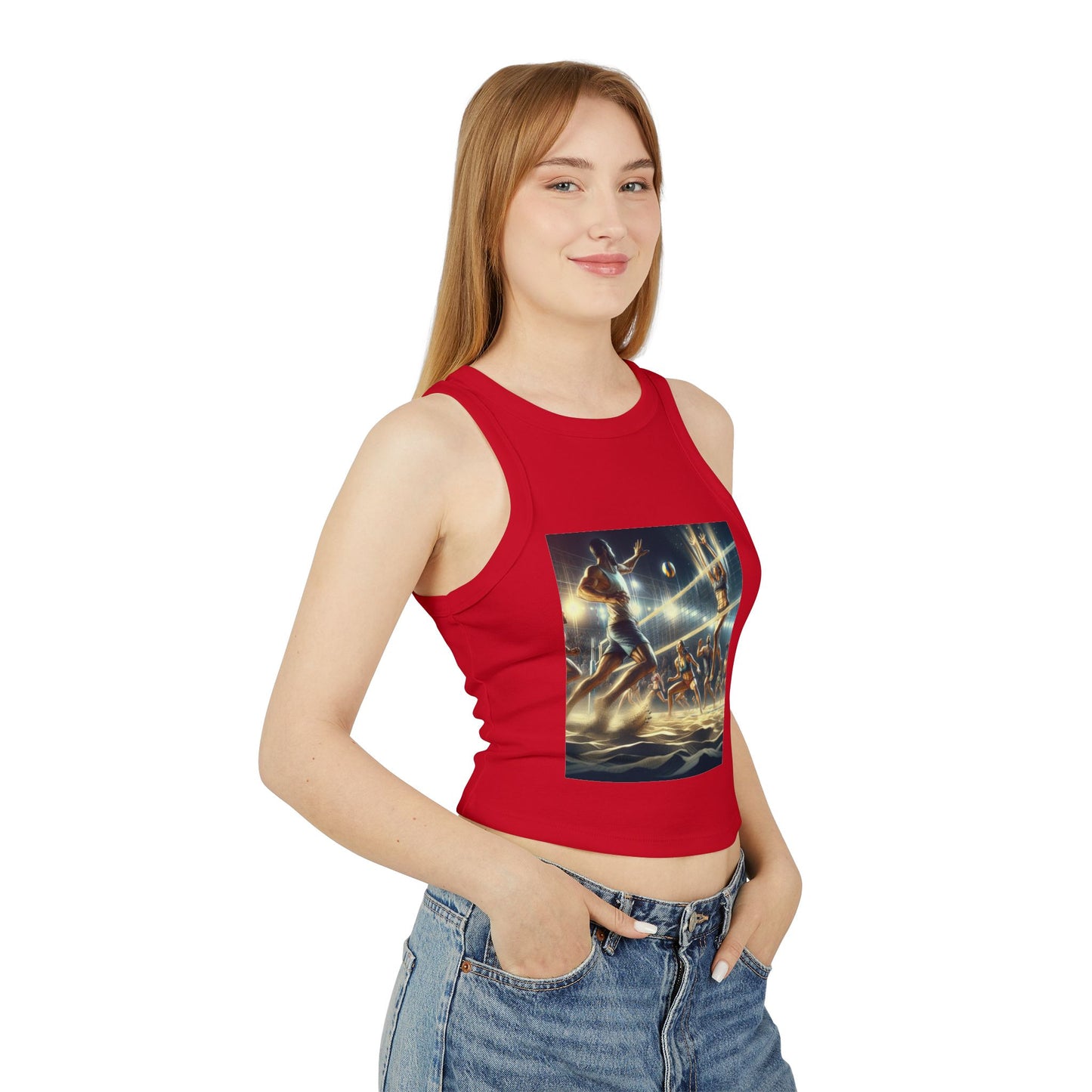 Volleyball Women's Micro Rib Racer Tank Top