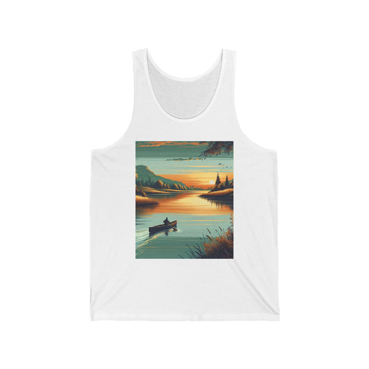 Canoeing Unisex Jersey Tank Top - Perfect for Festivals & Casual Wear