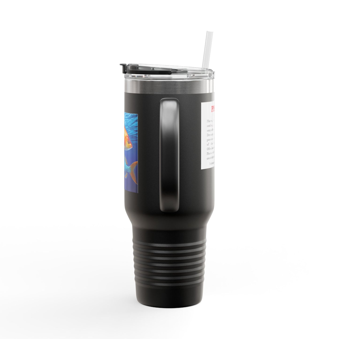 Pisces Insulated Travel Mug, 40oz, Perfect for Zodiac Fans, Coffee, Tea, Water