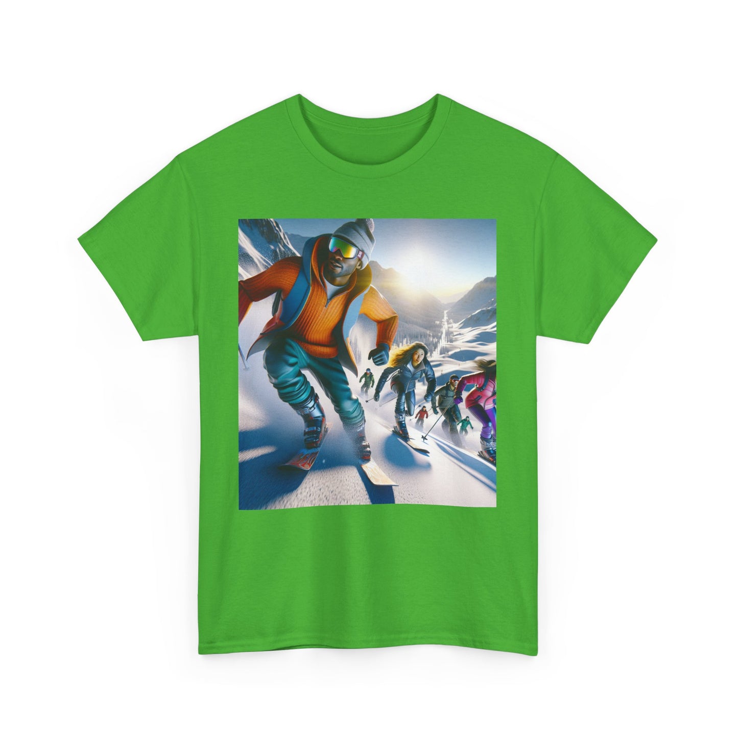 Skiing Women's Heavy Cotton Tee