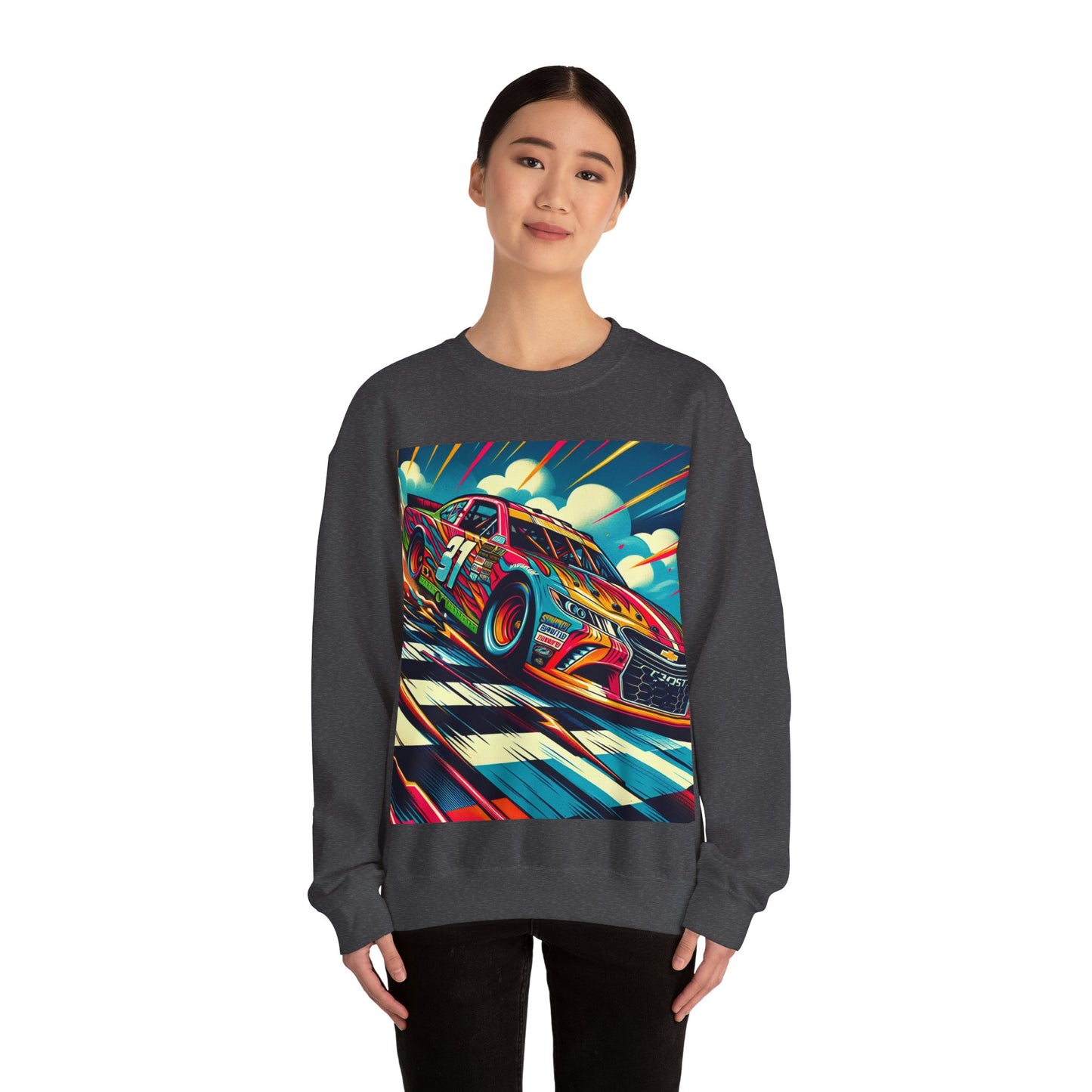 Race Car Crewneck Sweatshirt | Racing Apparel, Unisex Sweatshirt, Nascar Gift, Motorsports Clothing, Car Enthusiasts Sweatshirt