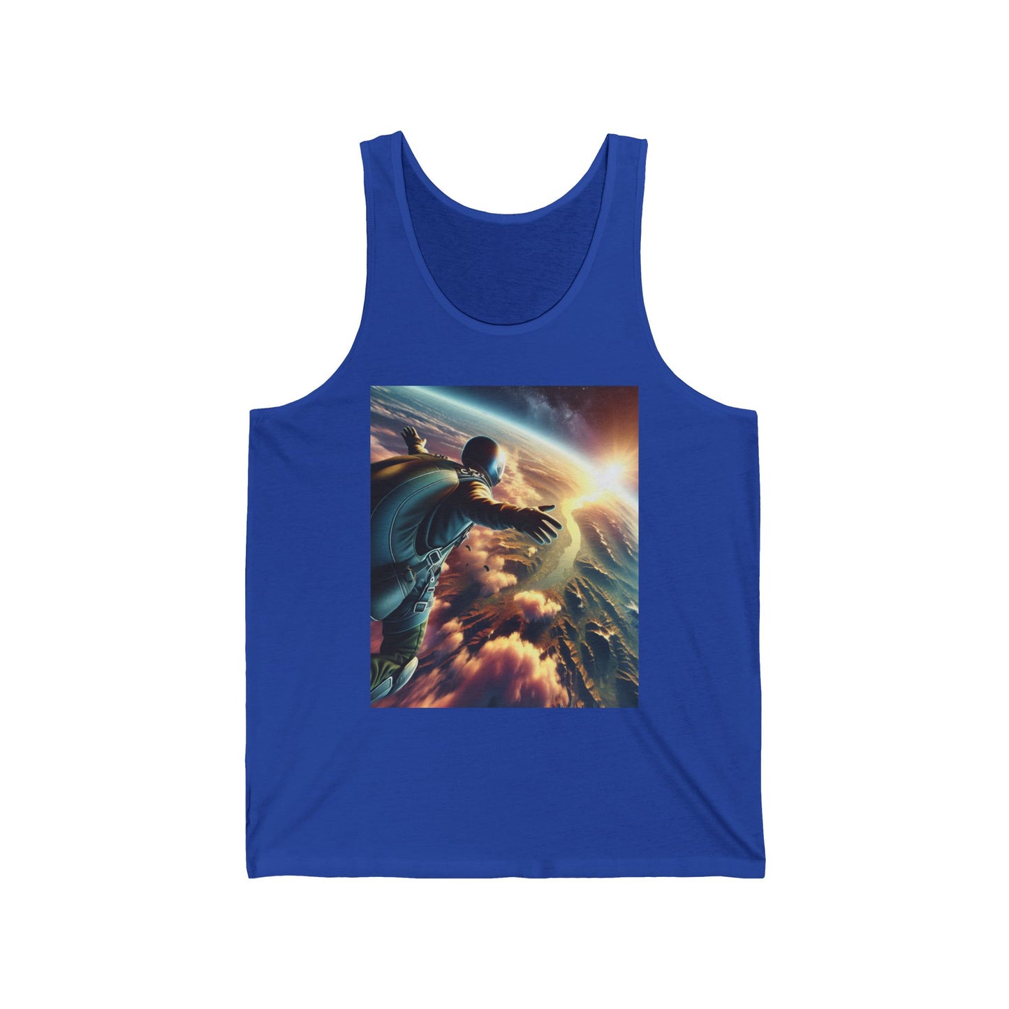 Skydiving Unisex Jersey Tank Top - Perfect for Festivals & Casual Wear