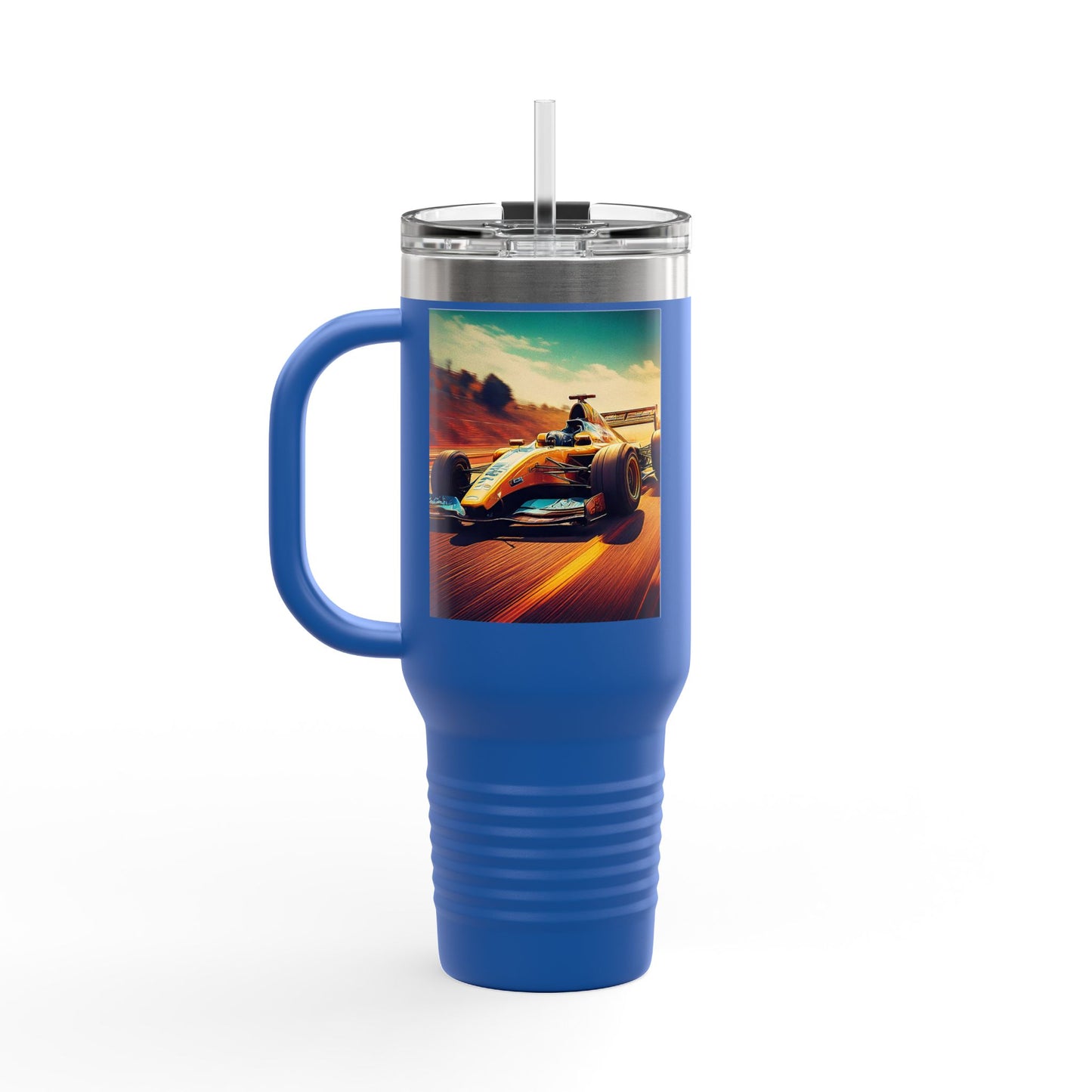 Vintage F1 Insulated Travel Mug, 40oz, Perfect for Fans, Sports Events, Coffee, Tea, Water
