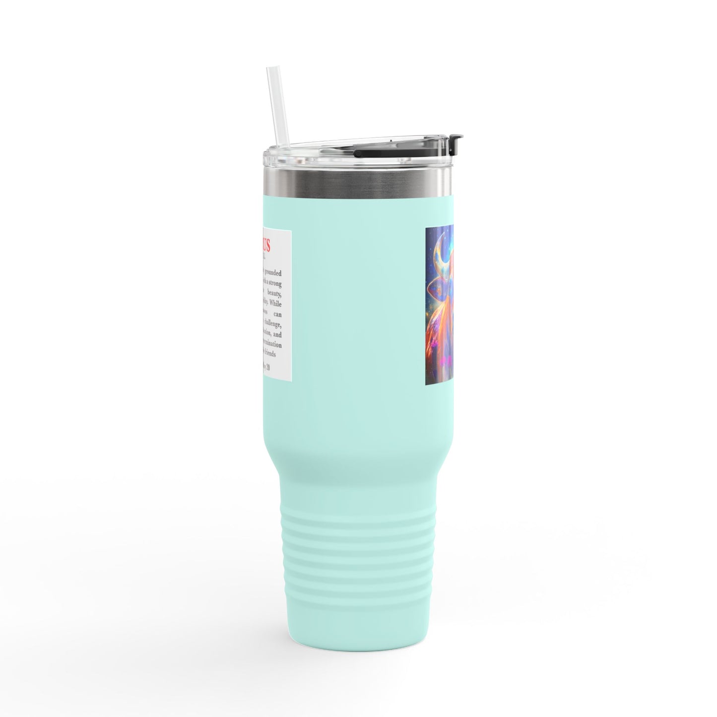 Taurus Insulated Travel Mug, 40oz, Perfect for Zodiac Fans, Coffee, Tea, Water