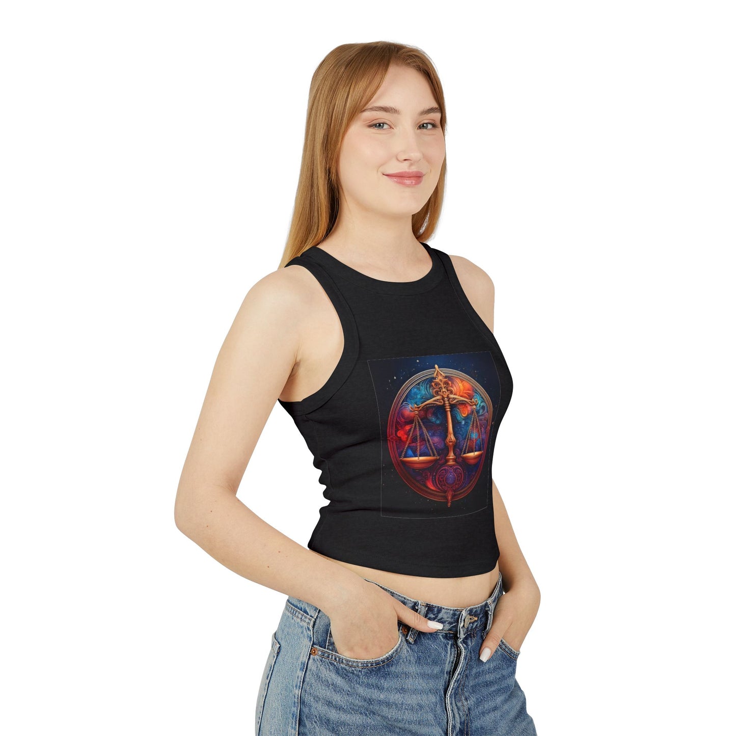 Libra Women's Micro Rib Racer Tank Top