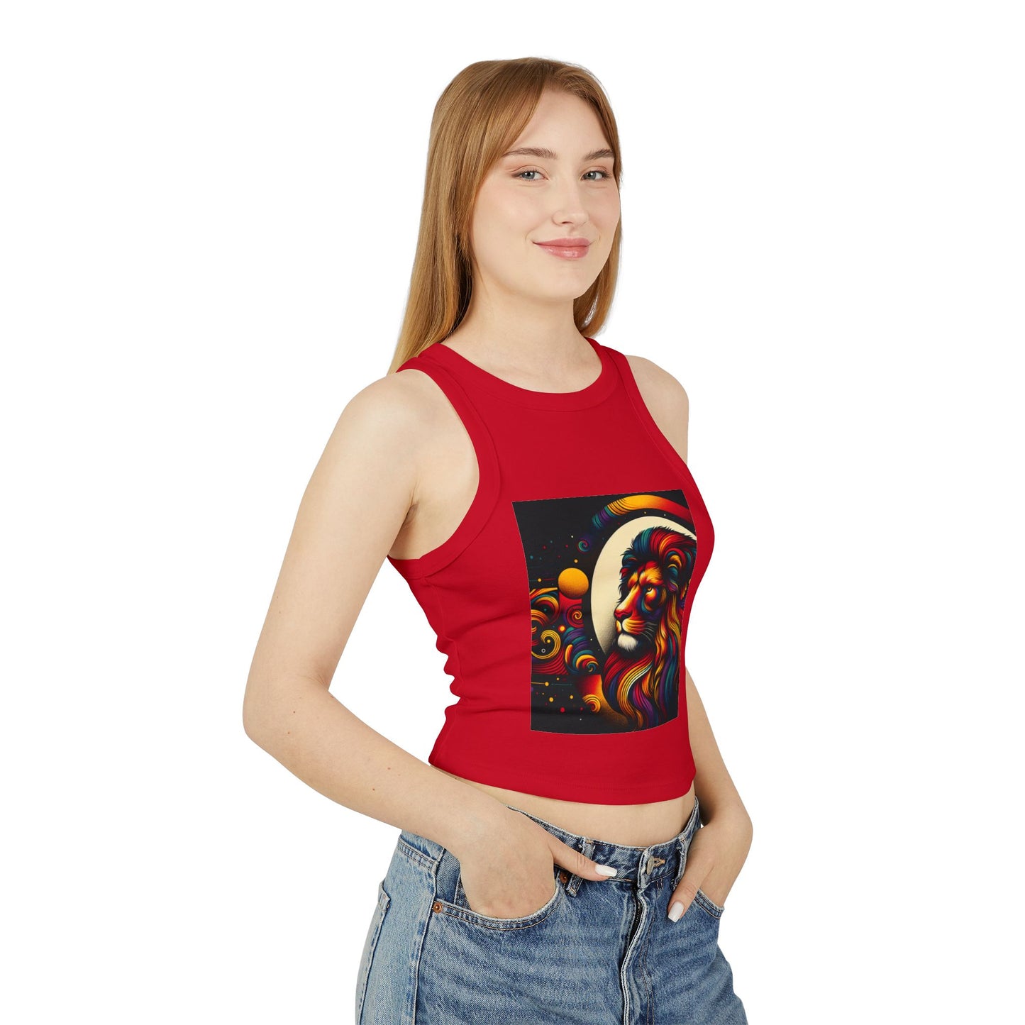 Leo Women's Micro Rib Racer Tank Top