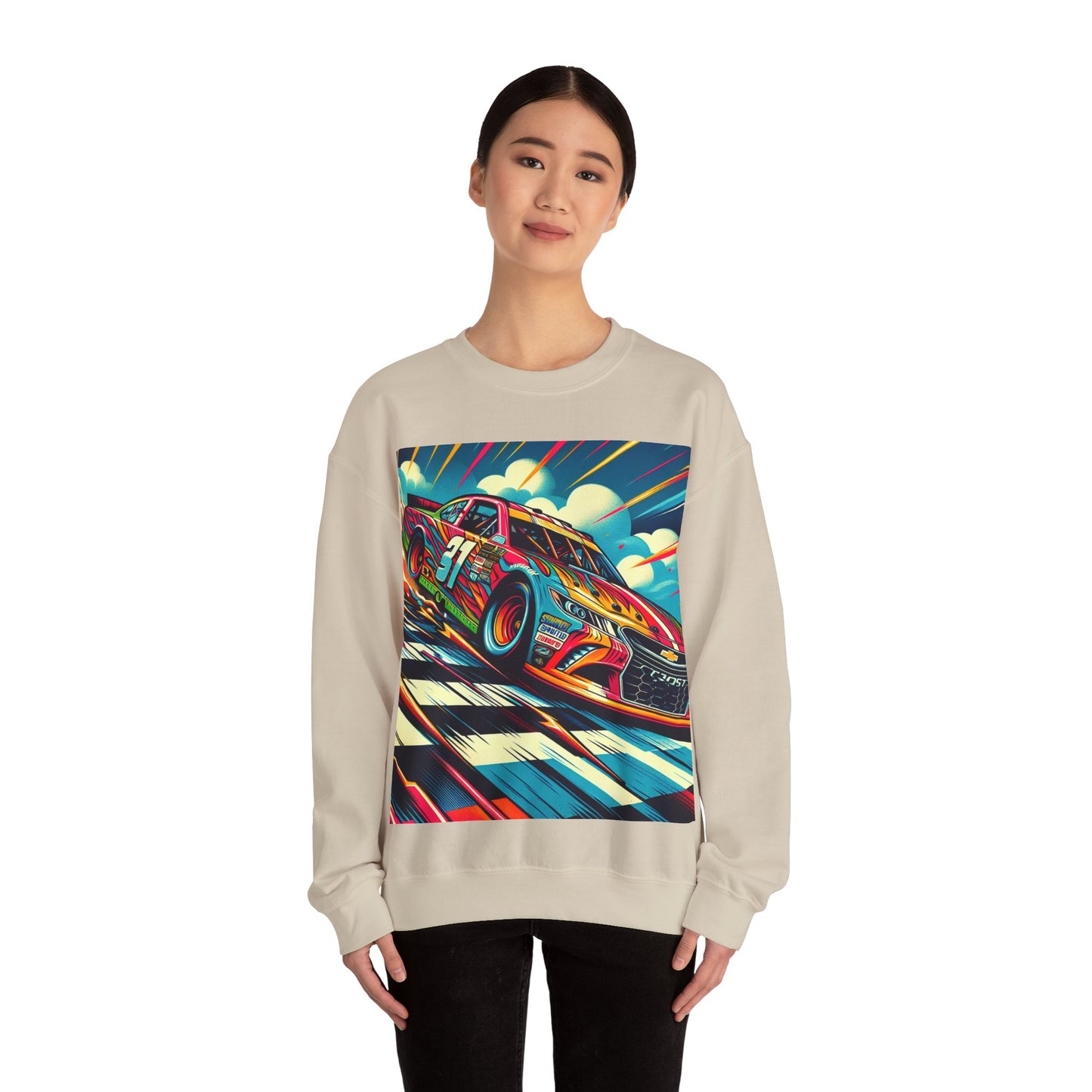 Race Car Crewneck Sweatshirt | Racing Apparel, Unisex Sweatshirt, Nascar Gift, Motorsports Clothing, Car Enthusiasts Sweatshirt