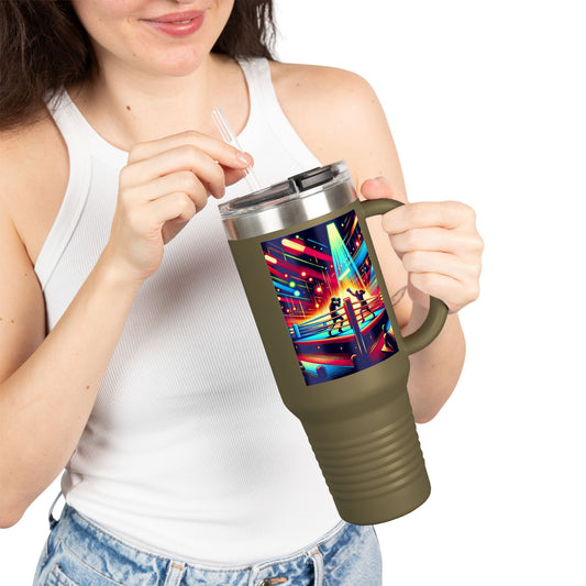 Vintage Boxing Insulated Travel Mug, 40oz, Perfect for Fans, Game Day, Sports Events, Coffee, Tea, Water