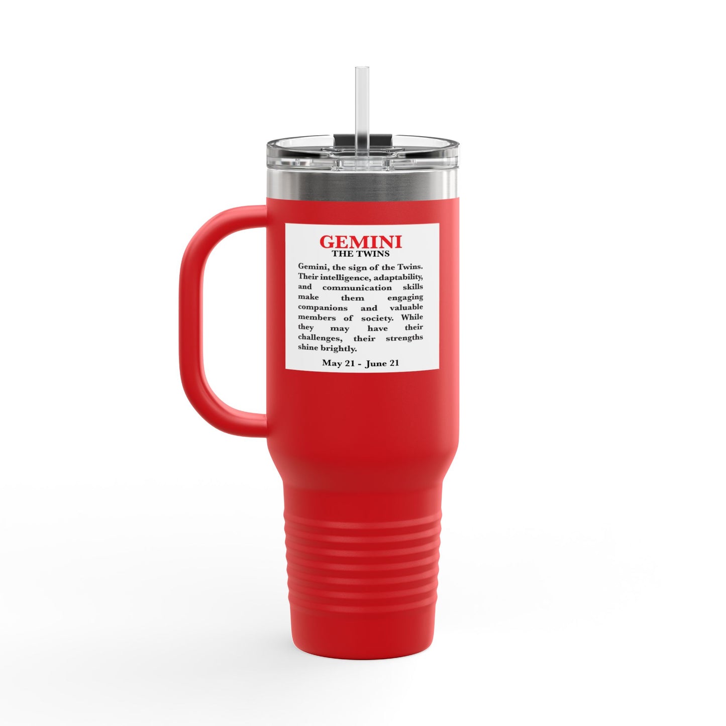 Gemini Insulated Travel Mug, 40oz, Perfect for Zodiac Fans, Coffee, Tea, Water