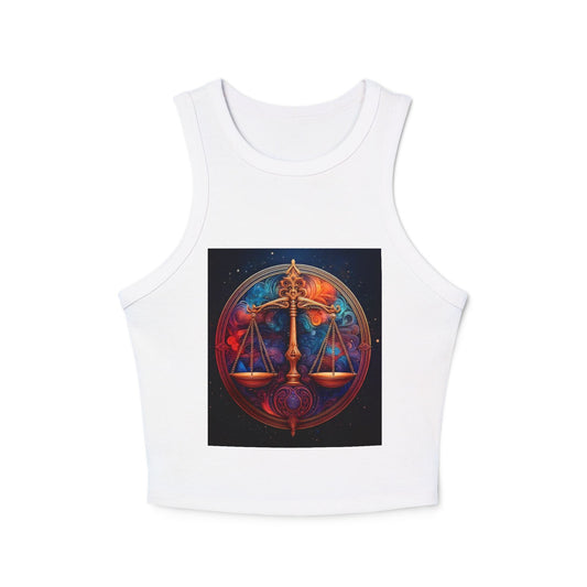 Libra Women's Micro Rib Racer Tank Top