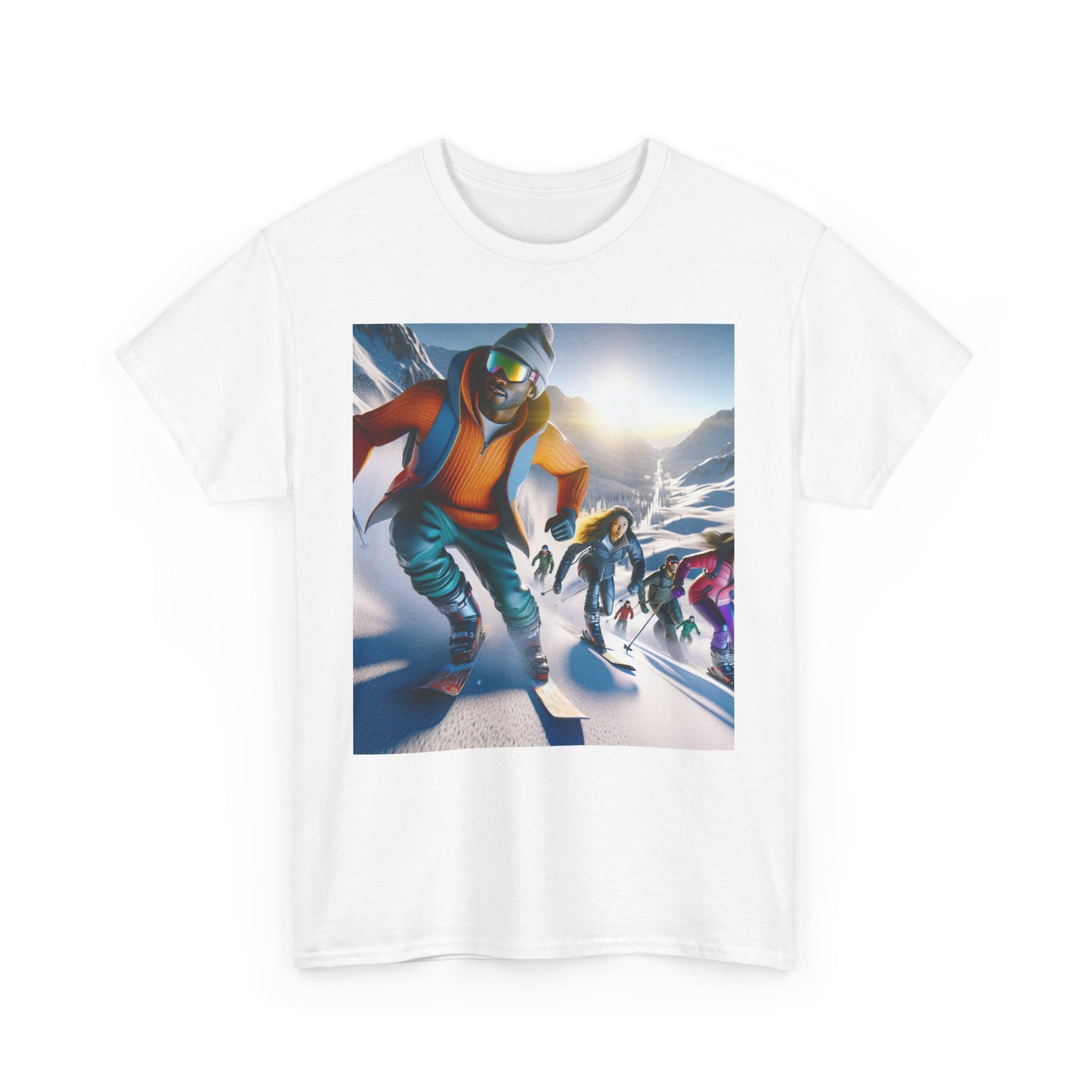 Skiing Women's Heavy Cotton Tee