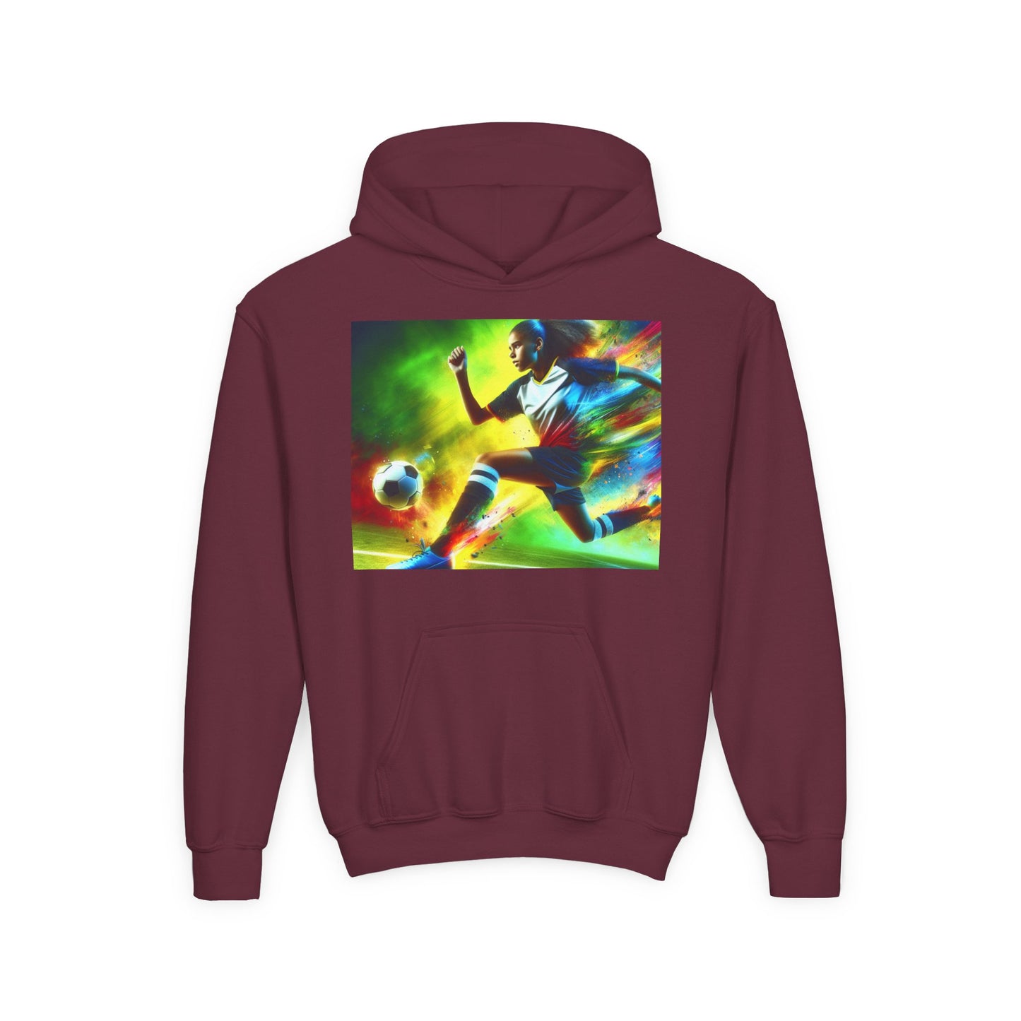 Soccer Youth Hoodie - Sporty Heavy Blend Sweatshirt for Young Athletes